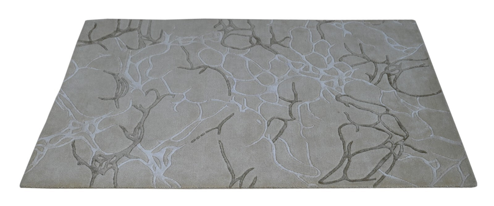 Modernes Handgeknüpfter Wolle 150x240 Vintage Creme Wohnzimmer Teppich SH146