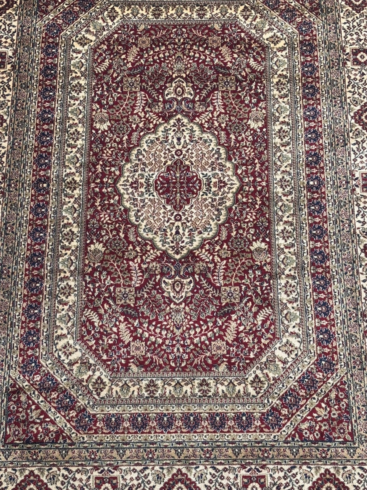 Kashmir Design Orientteppich 150x210 cm Viskose Seidenglanz Rot/Beige M53R