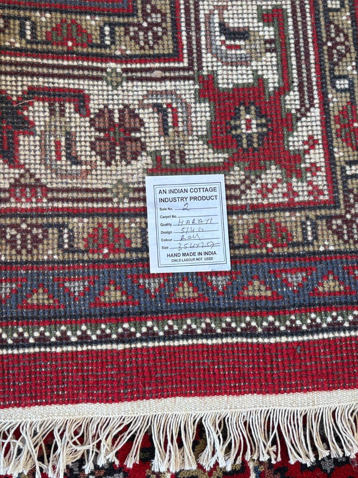 Orientteppich 250x350 Rot Handgeknüpft Herati Design 100 % Schurwolle Teppich