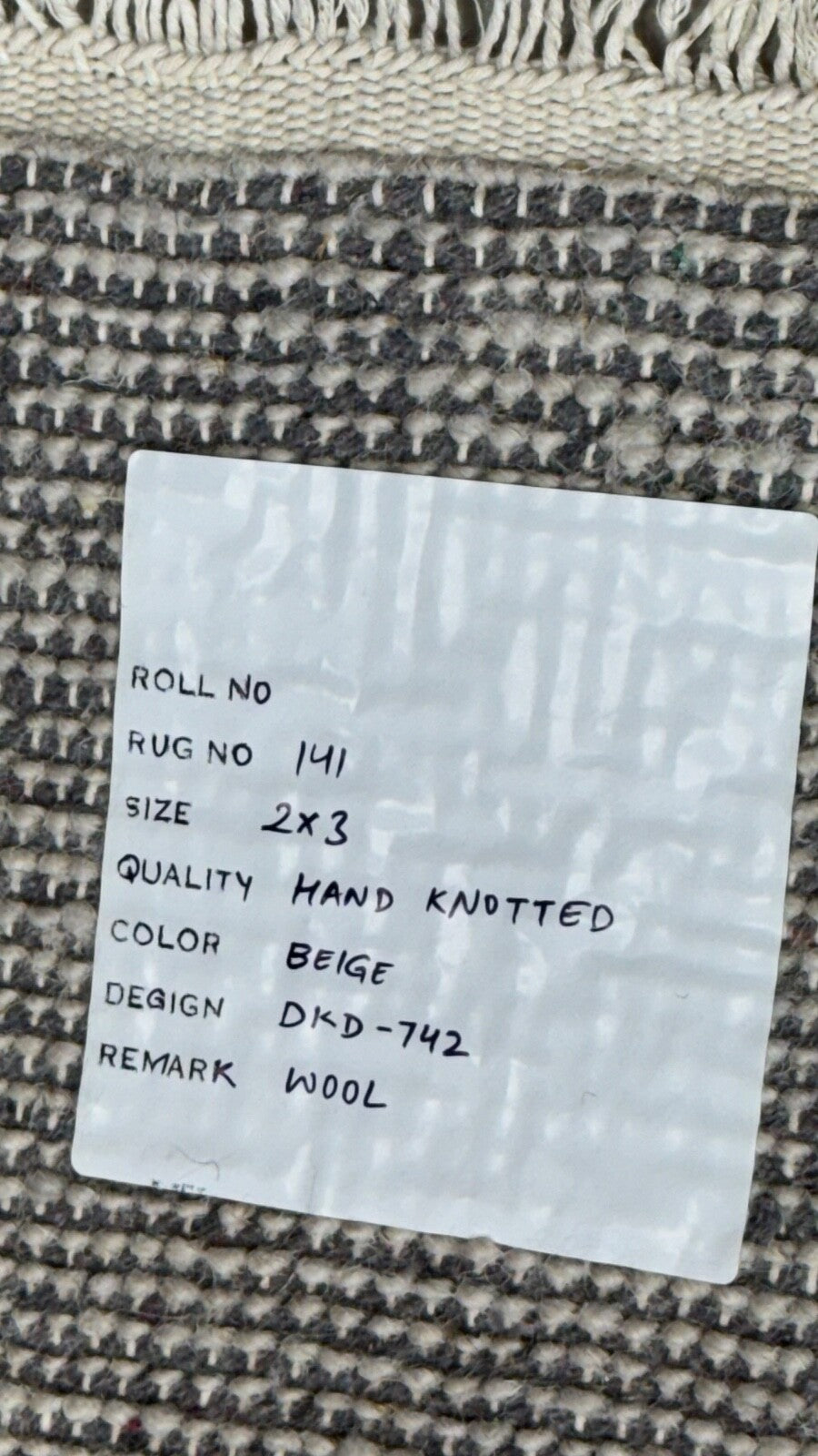 Kézzel csomózott szőnyeg 60x90 cm Modern 100% gyapjú Bézs – DKD742