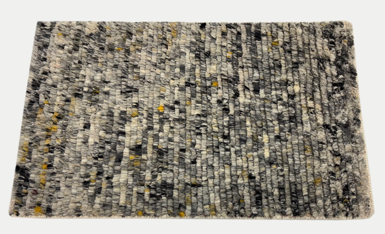 Handgeknüpfter 100% Wollteppich 60x90 Modern Design Teppich Grau Beige R03