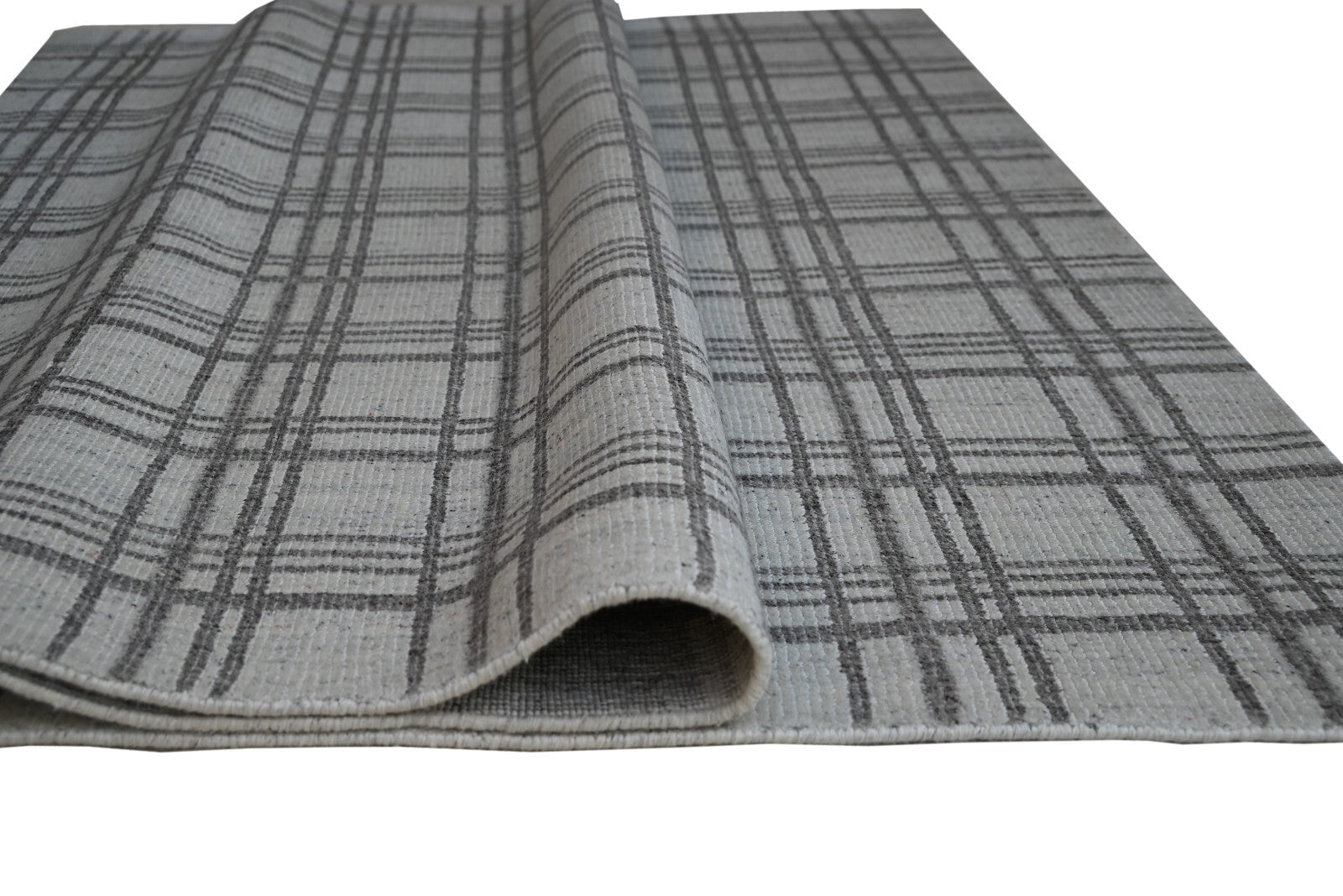 Handgewebter Teppich 170x240 Silber Glanzoptik Woll-Viskosem Wohnzimmer SH118