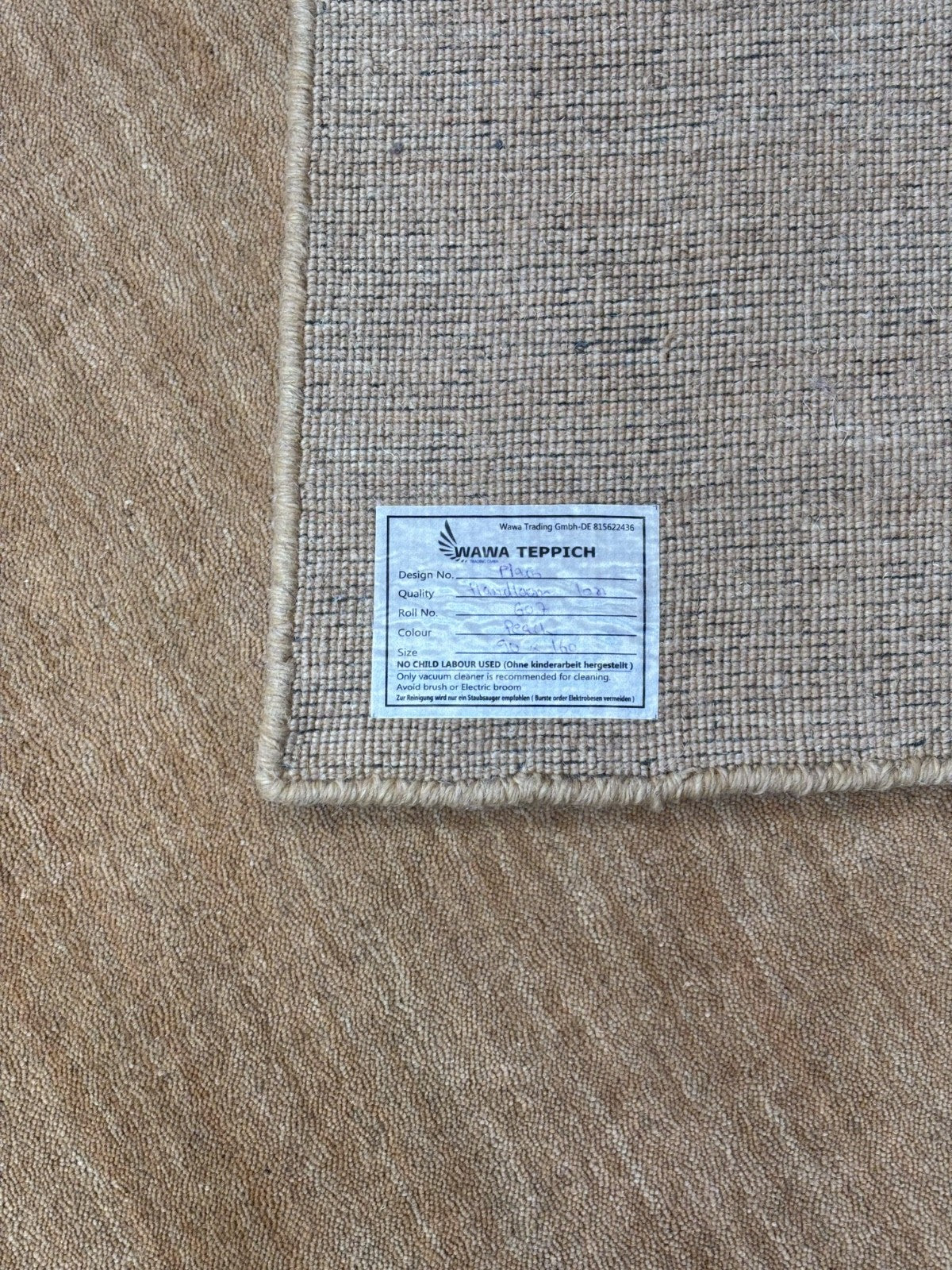 Gabbeh Teppich 90x160 cm Handgewebt 100% Wolle Peach Caramel Orient Modern