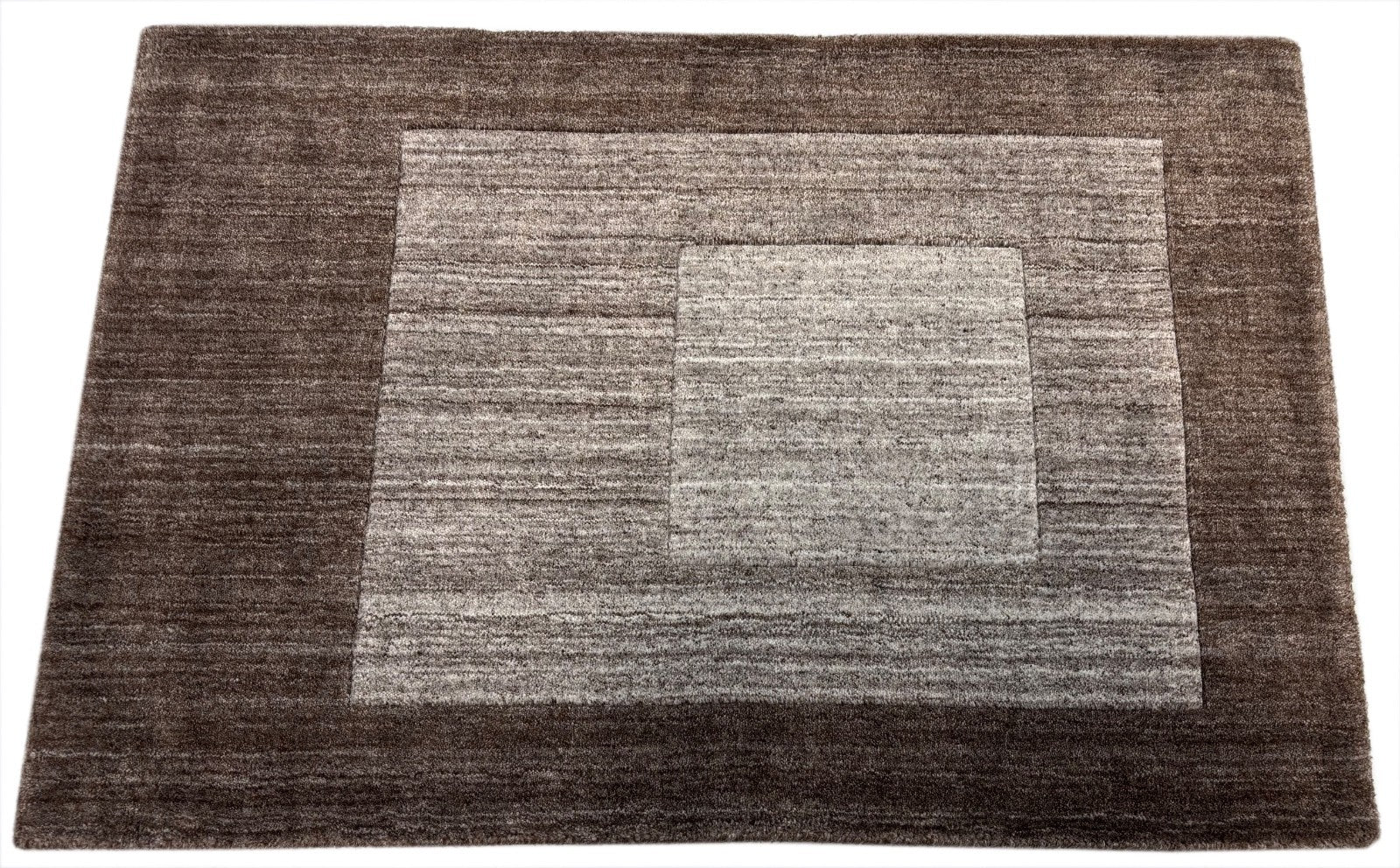 Ročno tkana preproga 60x90 cm Rjava moderna volnena preproga Ročno izdelana D820