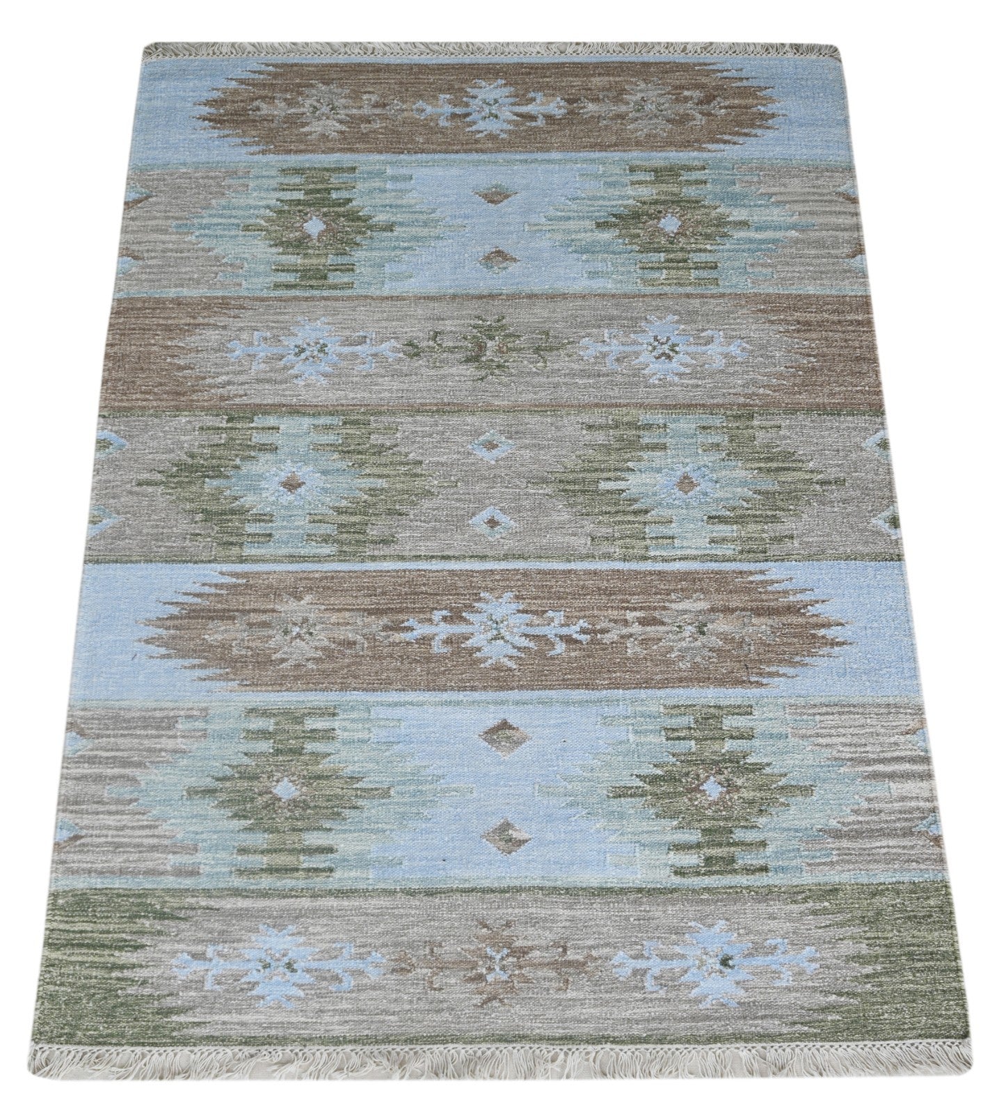 Bunter Wollteppich 120x180 cm Handgefertigt Modern Teppich sh192