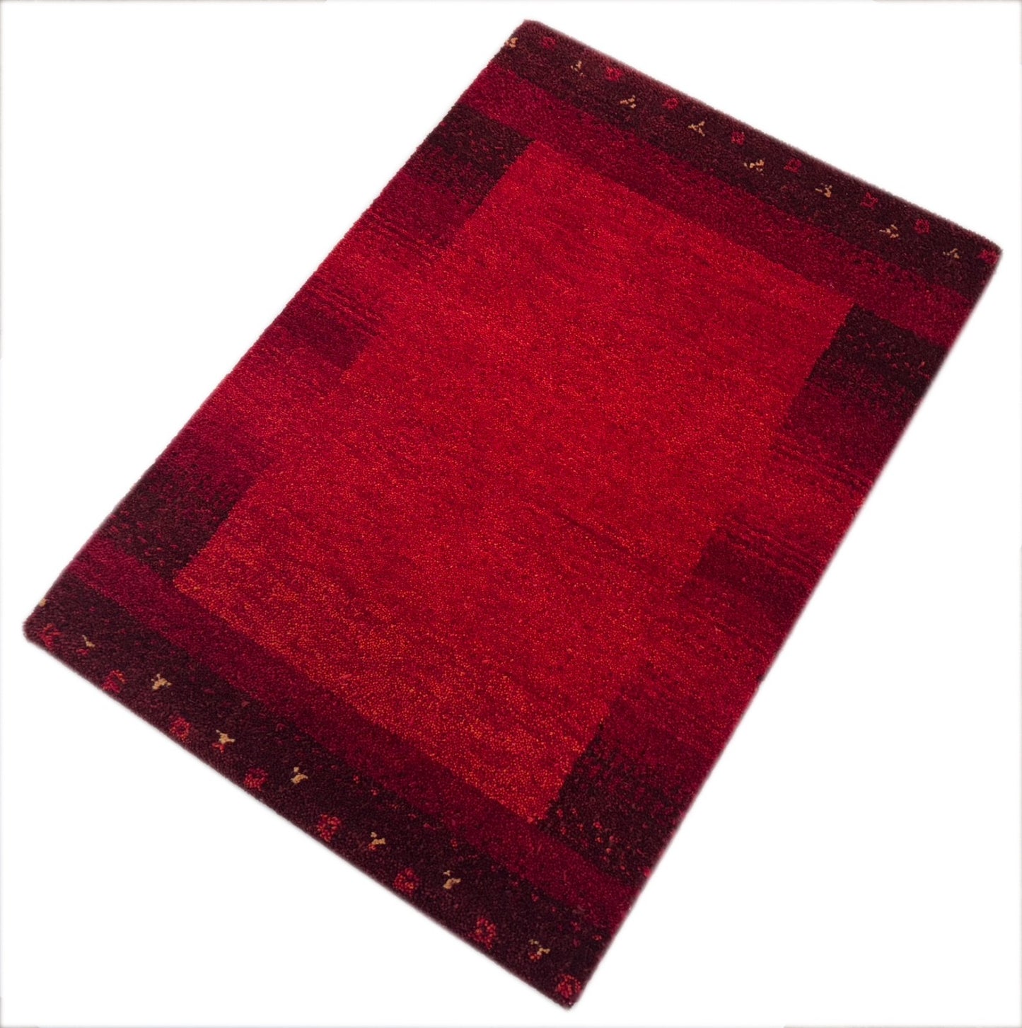 Handgeknüpfter Gabbeh Teppich 60x90 cm Dunkelrot Modern 100% Wolle R71