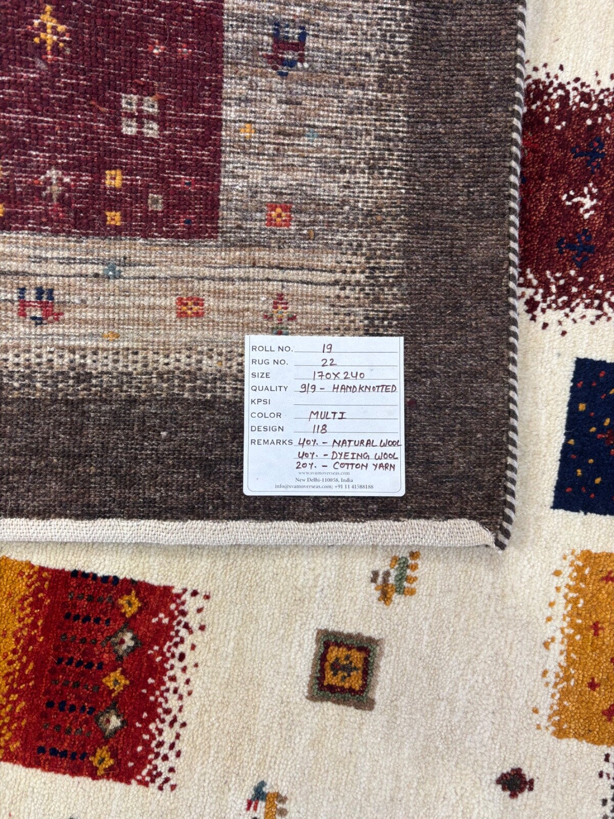 Handgeknüpft Orientteppich 170x240 Wolle Teppich Multi Klassisch Design 118-9/9