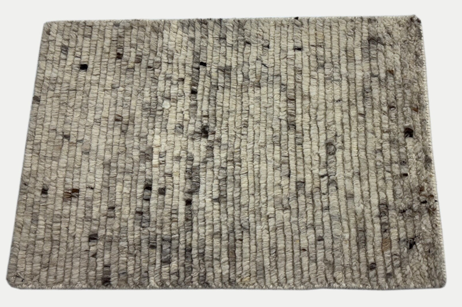 Ručno čvorani tepih od 100% vune 60x90 Moderni dizajnerski tepih bež boje BCI78