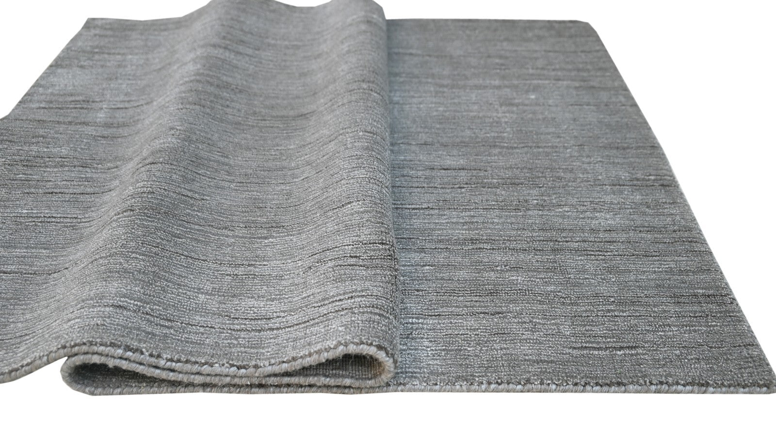 Ročno tkana preproga 90x160 siva volna lanena sijajna površina dnevna soba SH147