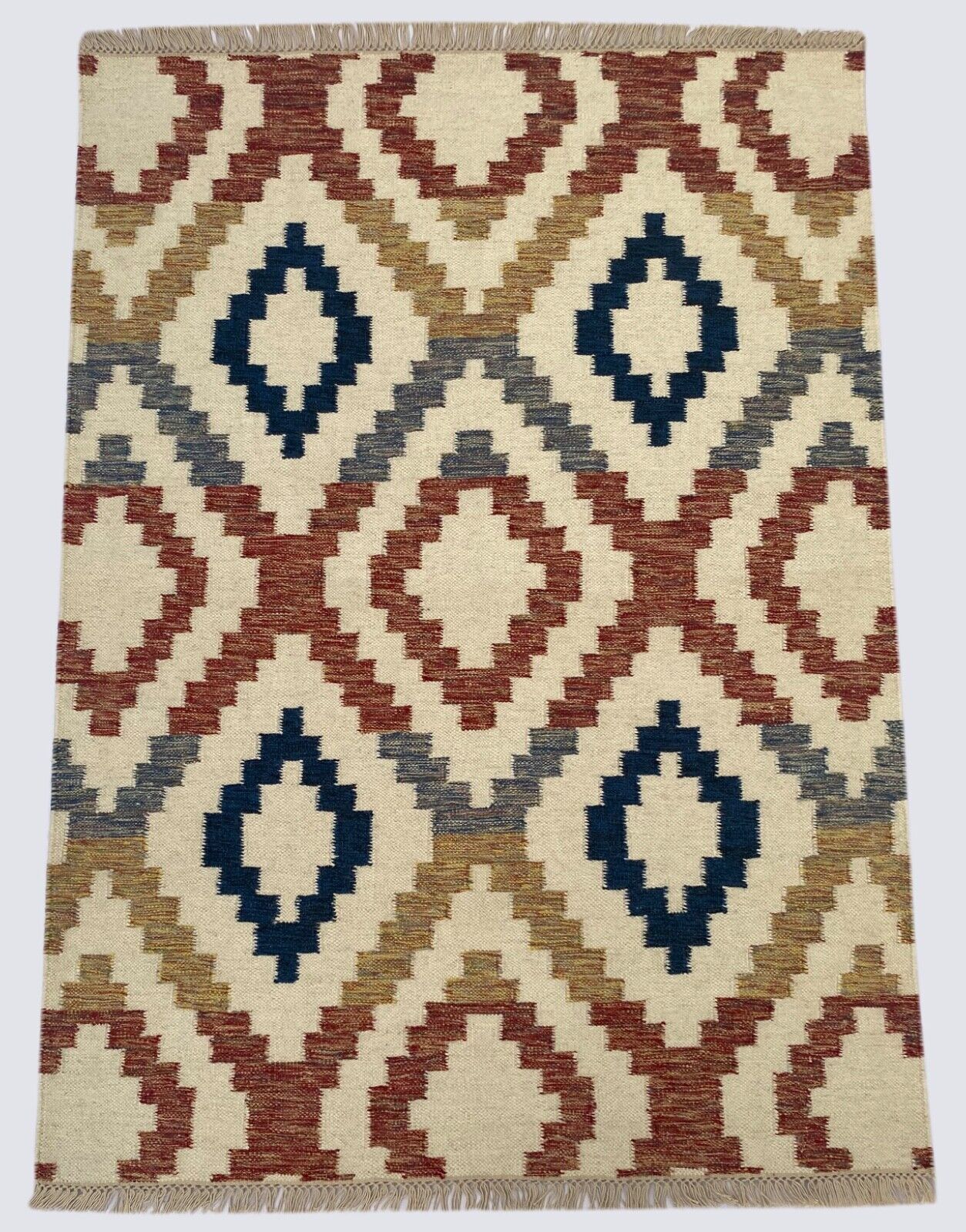 Kilim Dhurry Teppich 100% Wolle 120x170 cm Bunt Farbe Handgefertigte 502