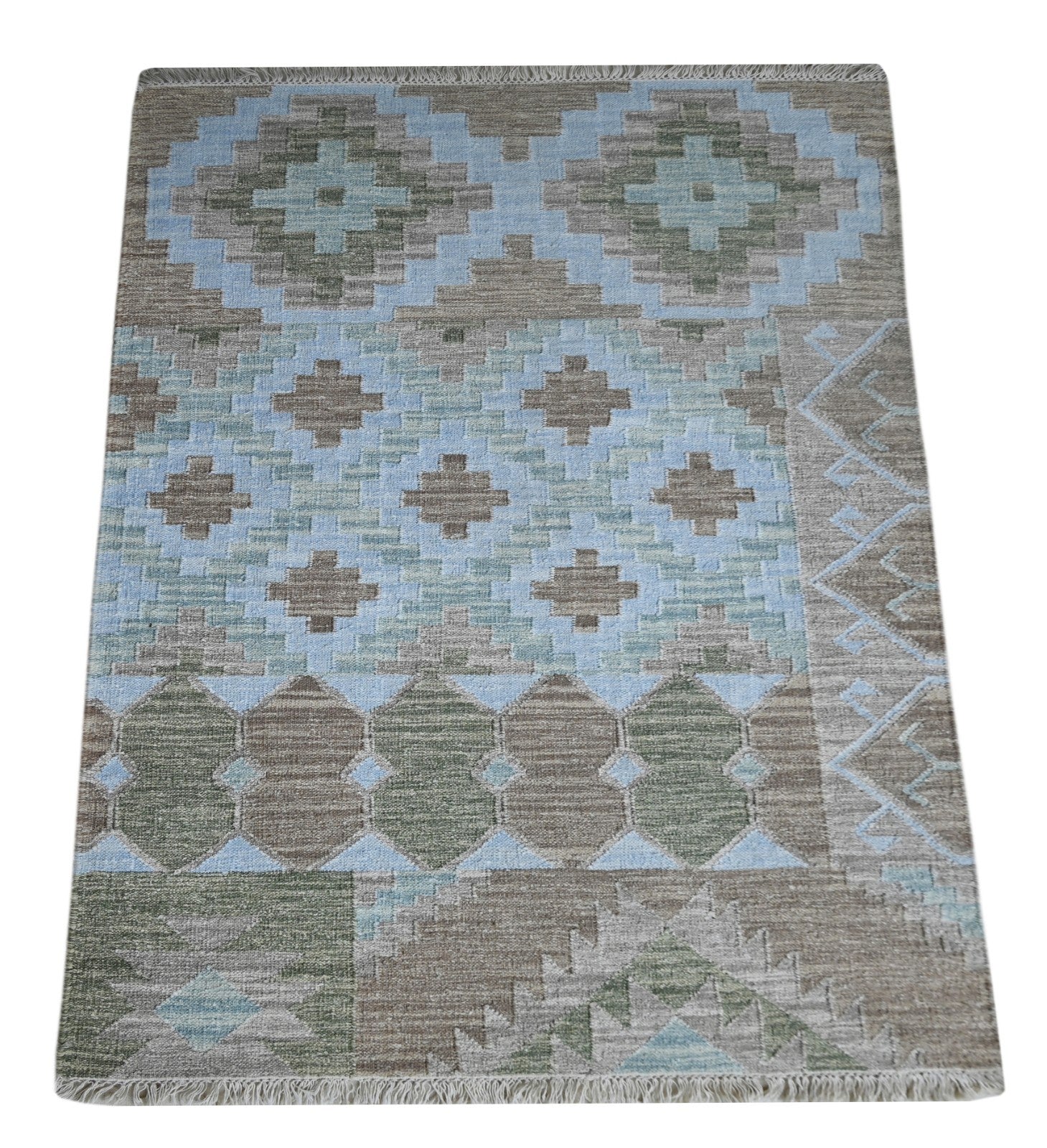 Bunter Wollteppich 120x180 cm Handgefertigt Modern Teppich sh193