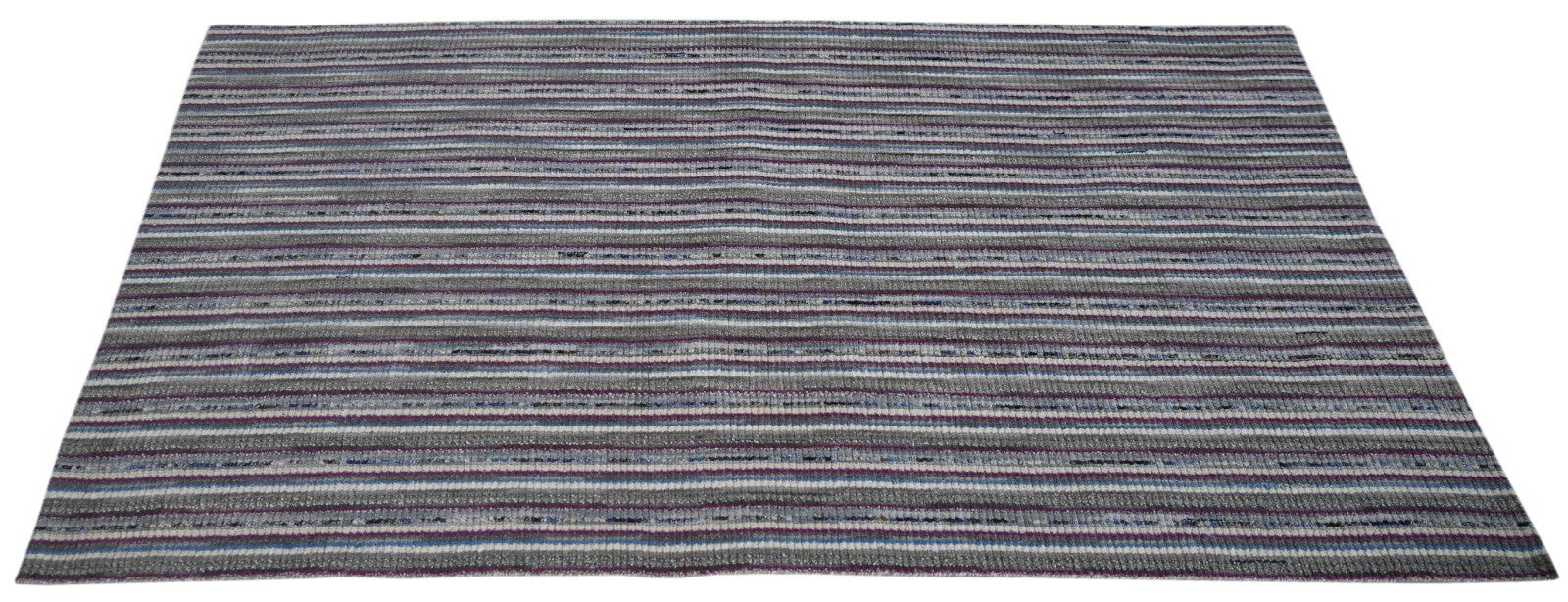 Handgewebter Teppich 150x240 Multi-Grau Glanzoptik Wolle Wohnzimmer SH270