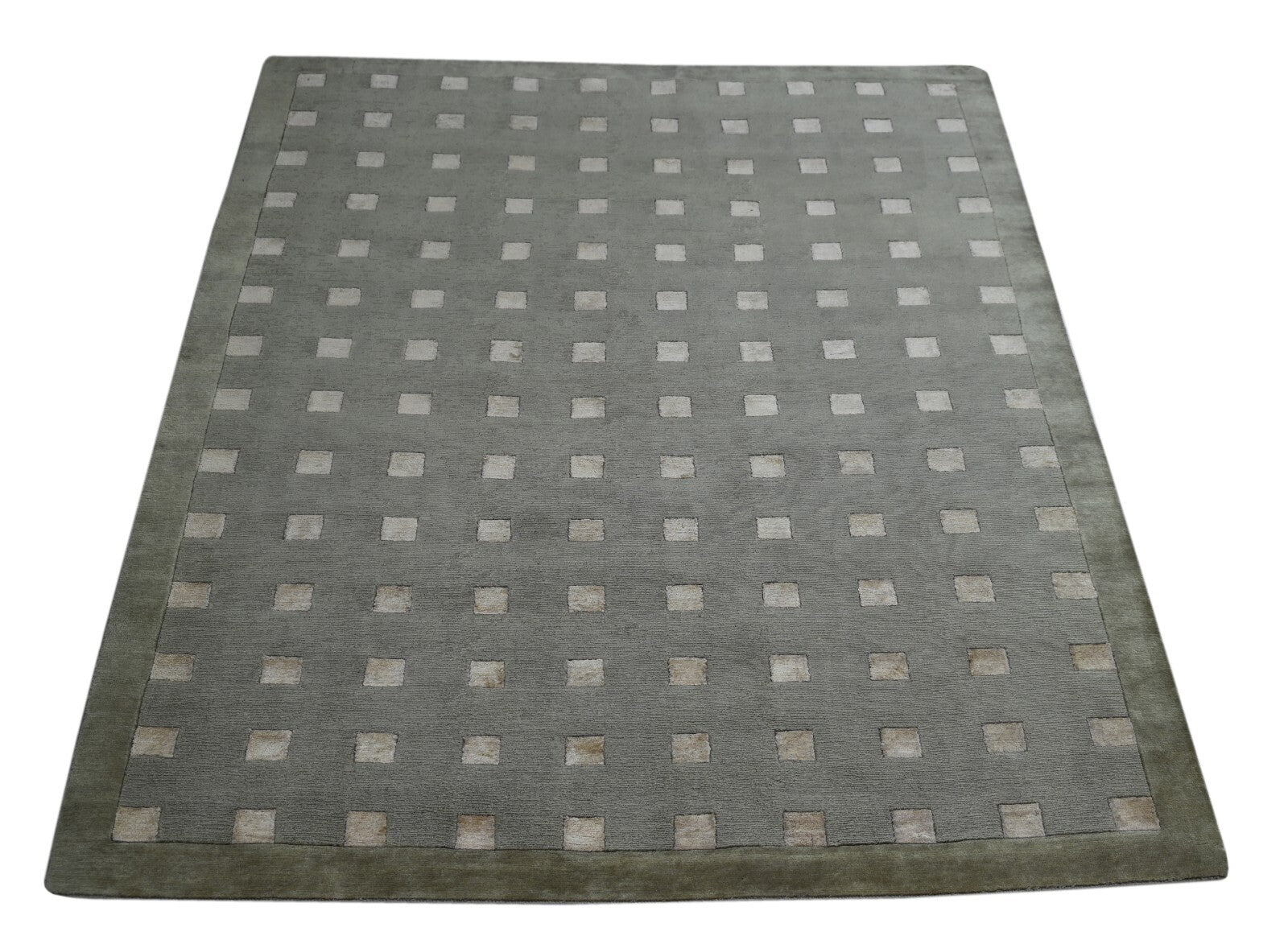 Modernes Handgeknüpfter Wolle 170x240 Vintage grau Wohnzimmer Teppich SH181