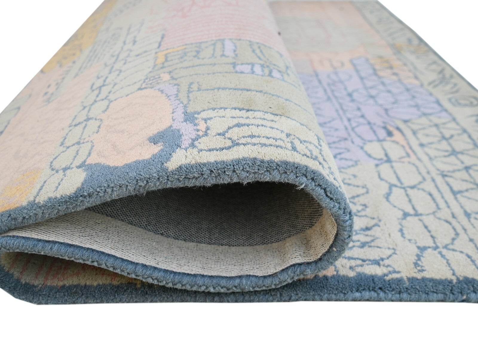 Handgetufteter Wolle teppich 120x180 Multi-Pfirsich Modern Wohnzimmer SH251