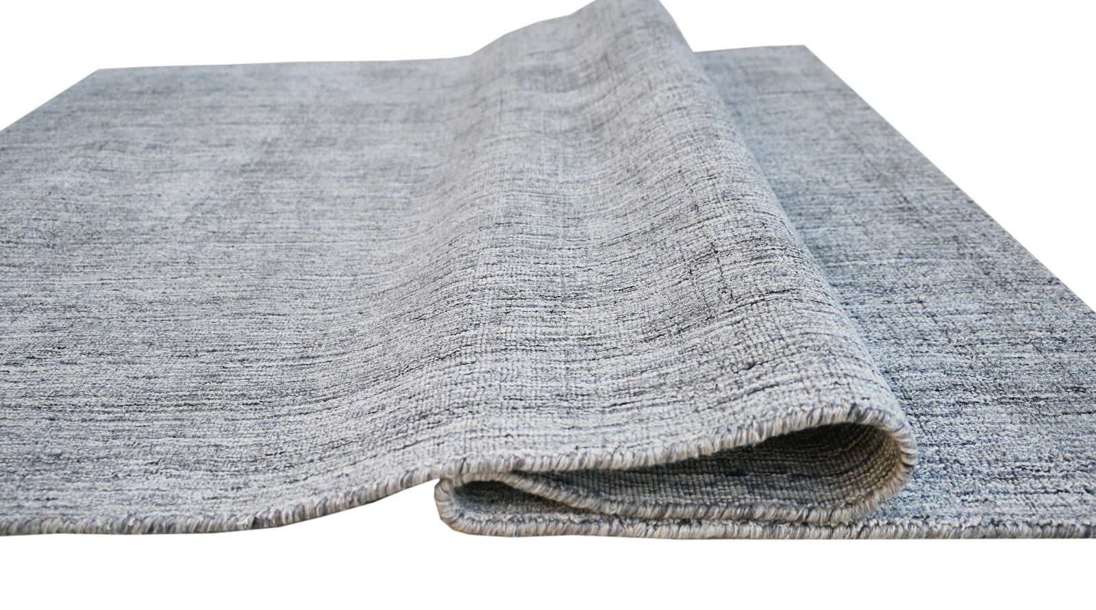 Ručně tkaný koberec 120x180 šedý lesklý lněný plochý do obývacího pokoje SH219