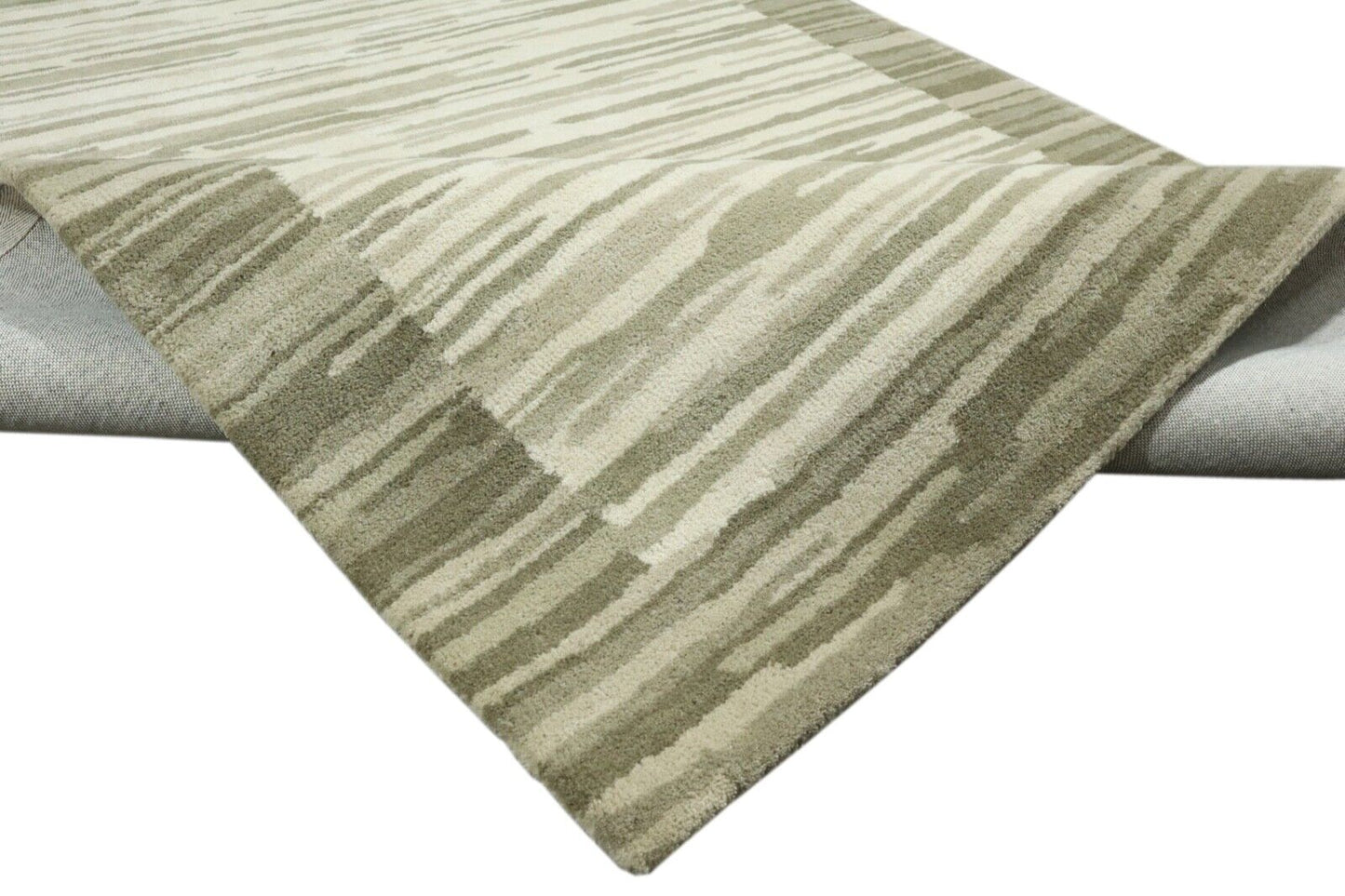 Beige Teppich 100% Wolle 160X230 cm Handarbeit Handgetuftet T922