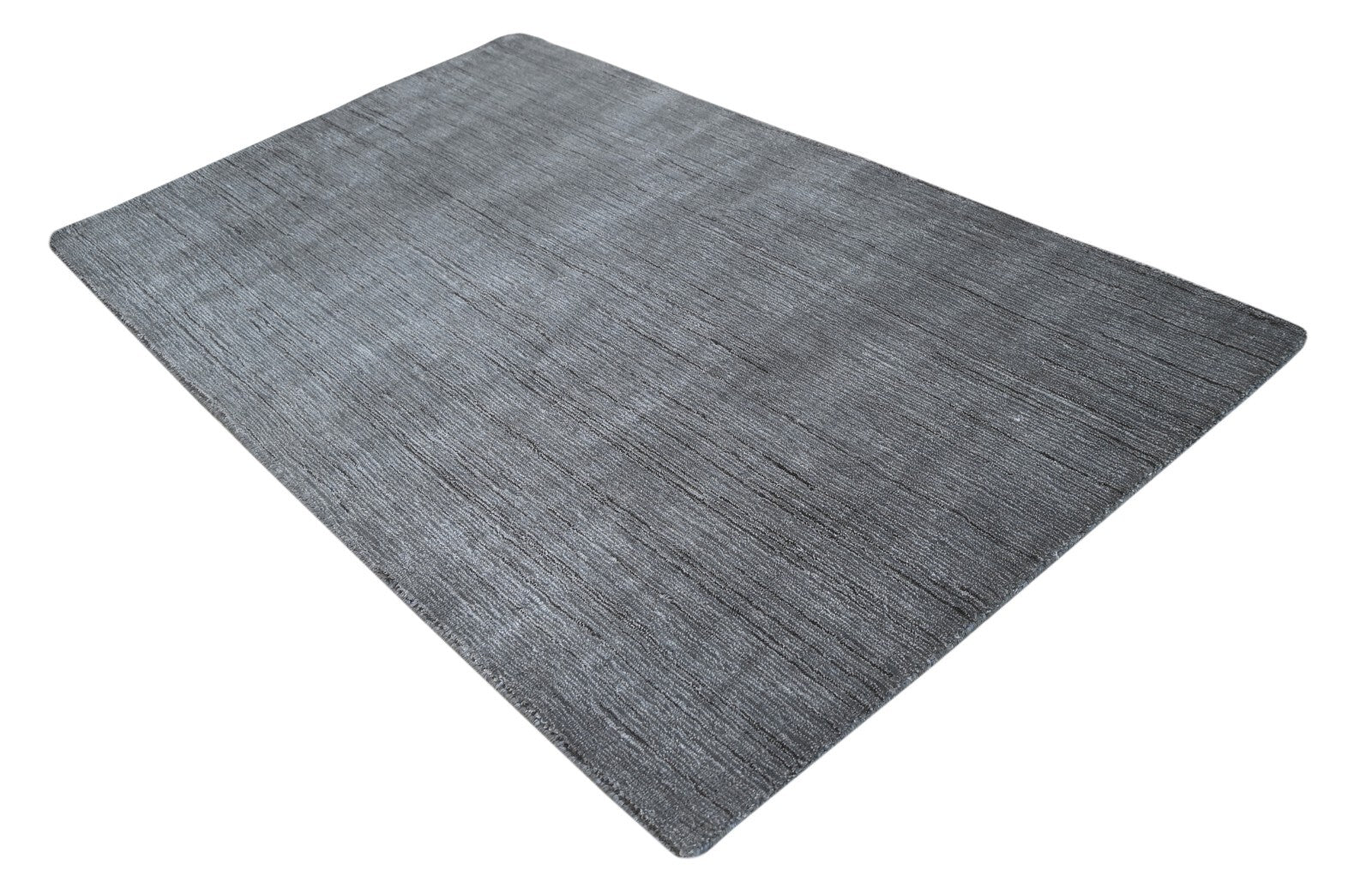 Ročno tkana preproga 90x160 siva volna lanena sijajna površina dnevna soba SH147