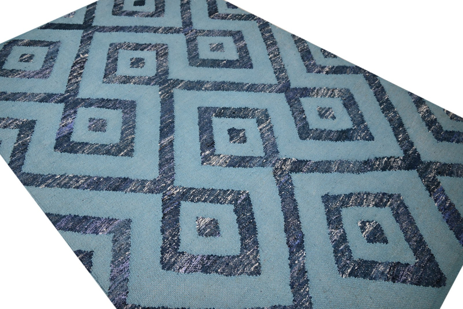 Bunter Wollteppich 150x240 cm Handgefertigt Modern Teppich sh196