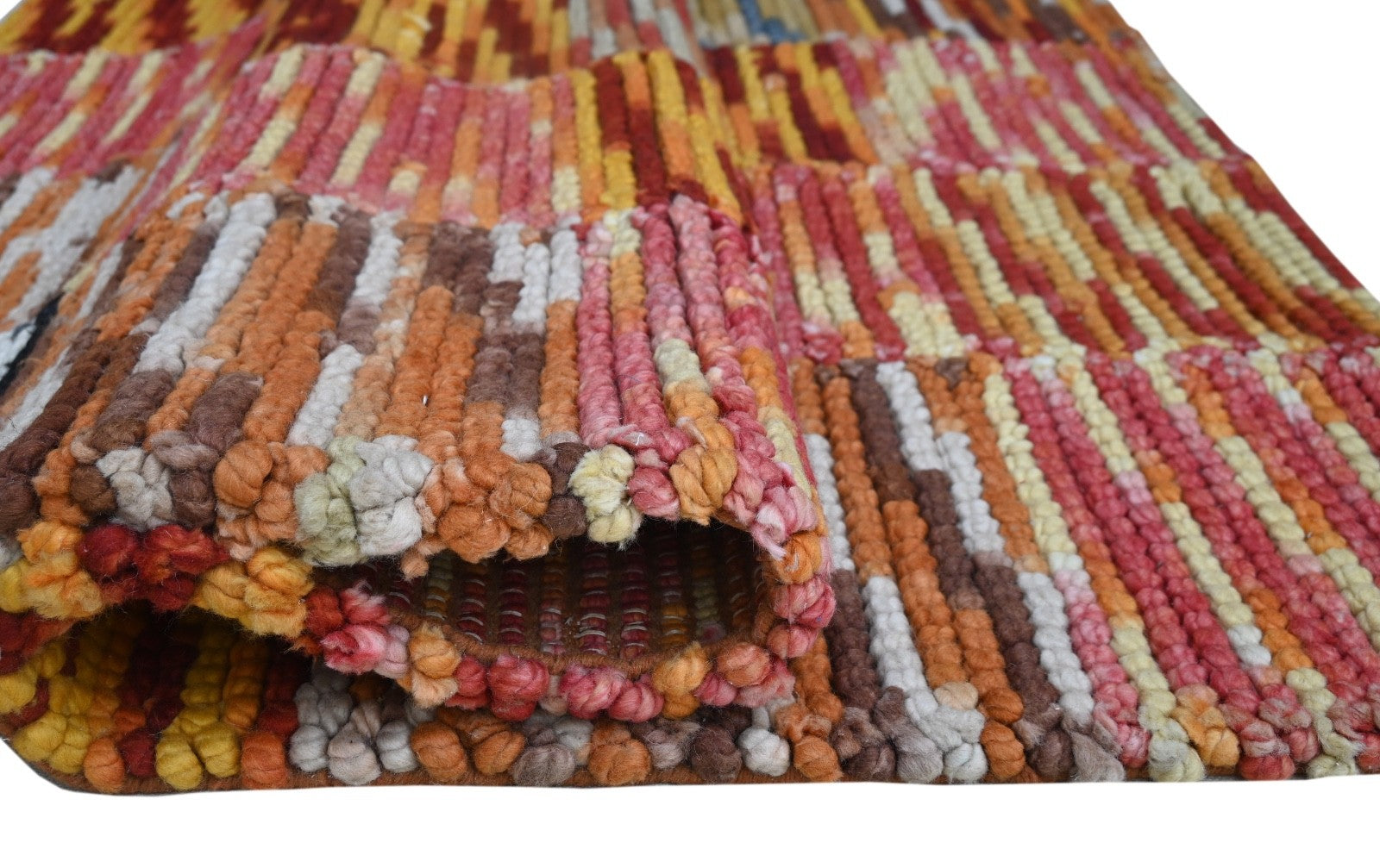 Bunter Wollteppich 150x240 cm Handgefertigt Modern Natur Teppich sh167