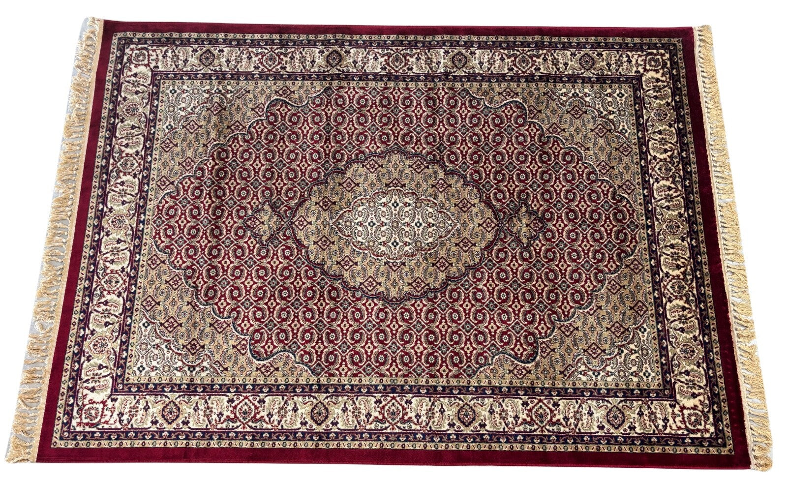 Orientteppich Rot Beige Kaschmir, Tabriz Design Teppich 150x210 cm M36R