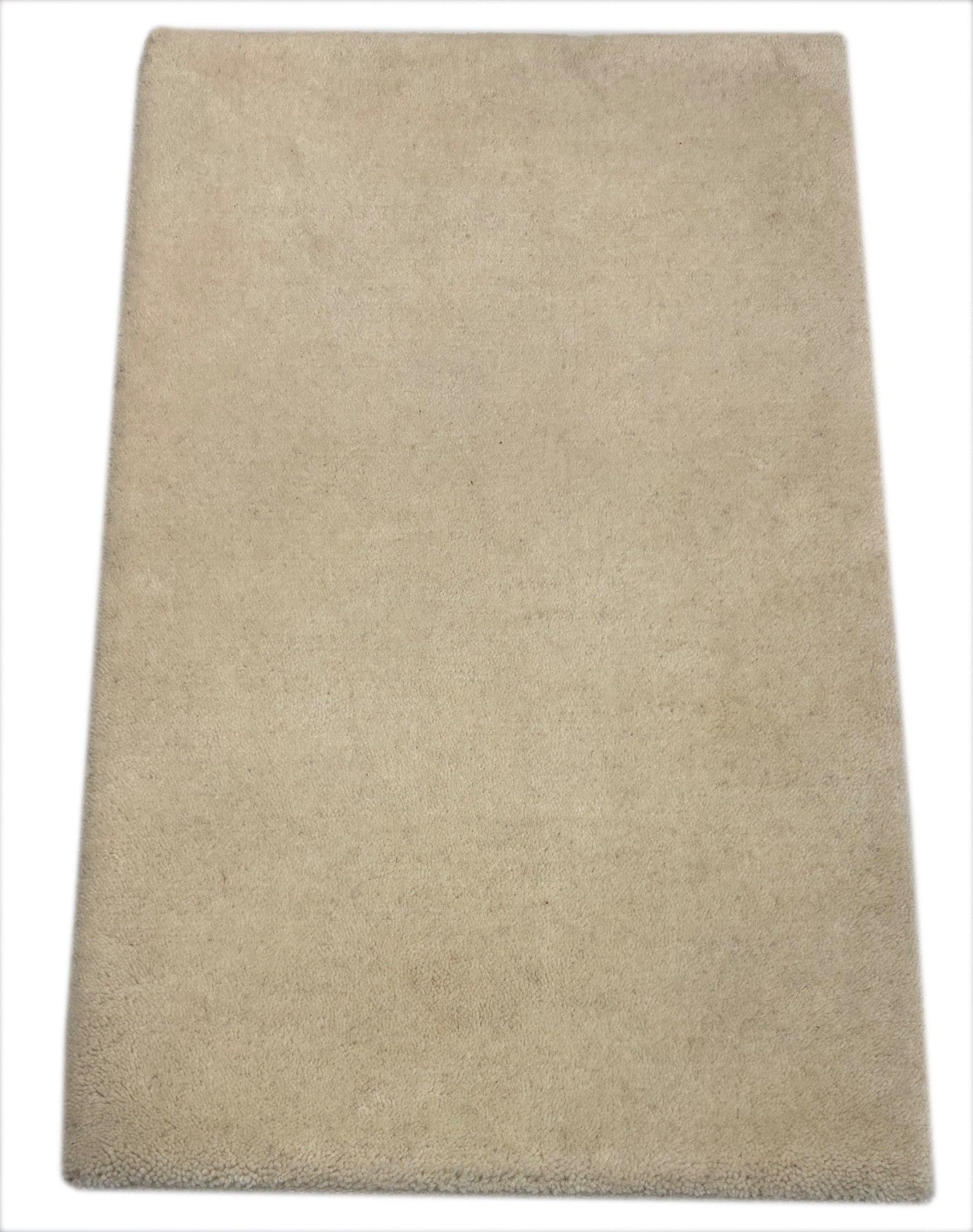 Gabbeh Teppich 60x90 cm Handgeknüpft 100% Wolle Beige Modern R60