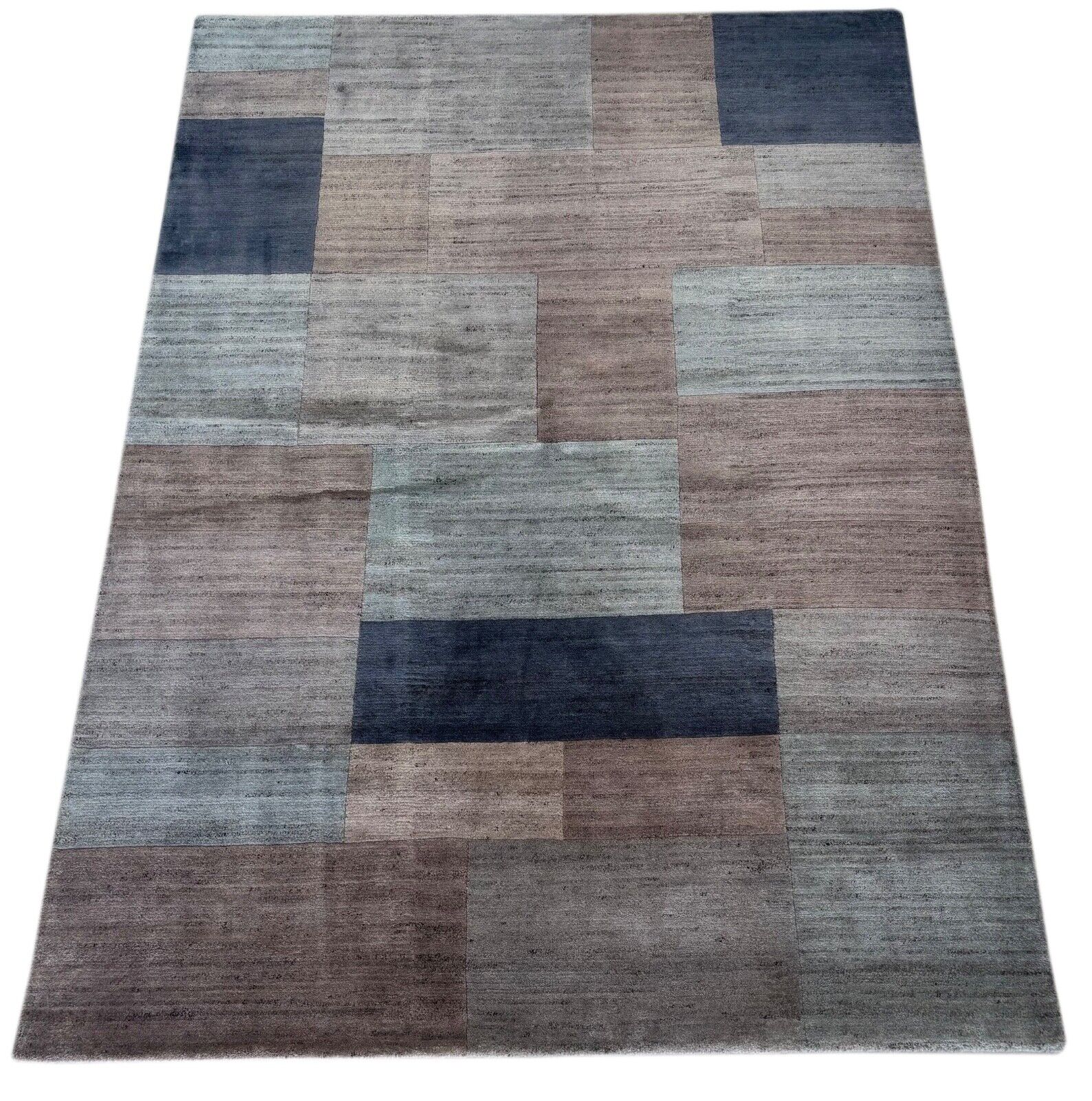 Nepal Handgeknüpft Naturfarben Teppich Grau Blau 170X240 cm 100% Wolle st10