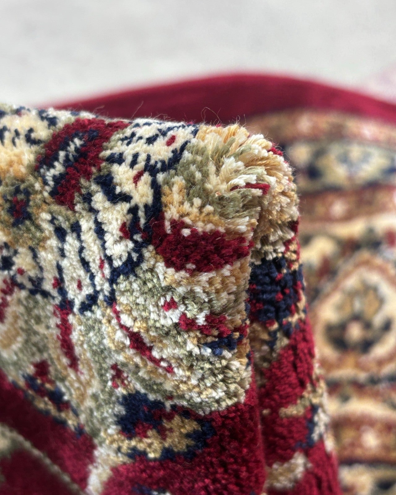 Orientteppich Kashmir Design 150x210 cm Viskose Seidenglanz Rot Beige M72R