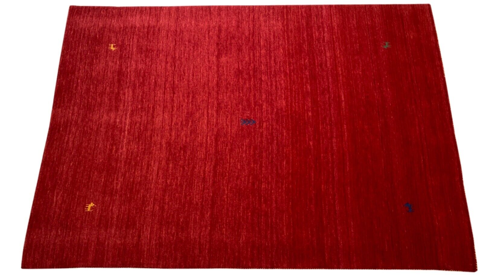 Rot Teppich 100% Wolle 170x240 cm Handgewebt Gabbeh Orientteppich