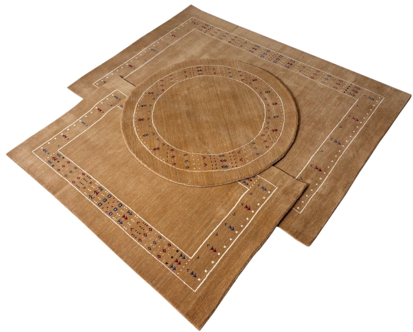 Gabbeh Teppich 90x160 cm Handgewebt 100% Wolle Peach Caramel Orient Modern ac1