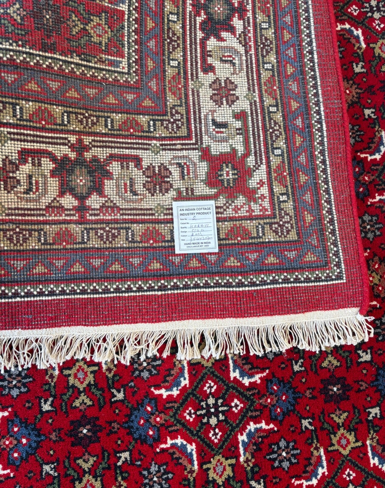 Orientteppich 250x350 Rot Handgeknüpft Herati Design 100 % Schurwolle Teppich