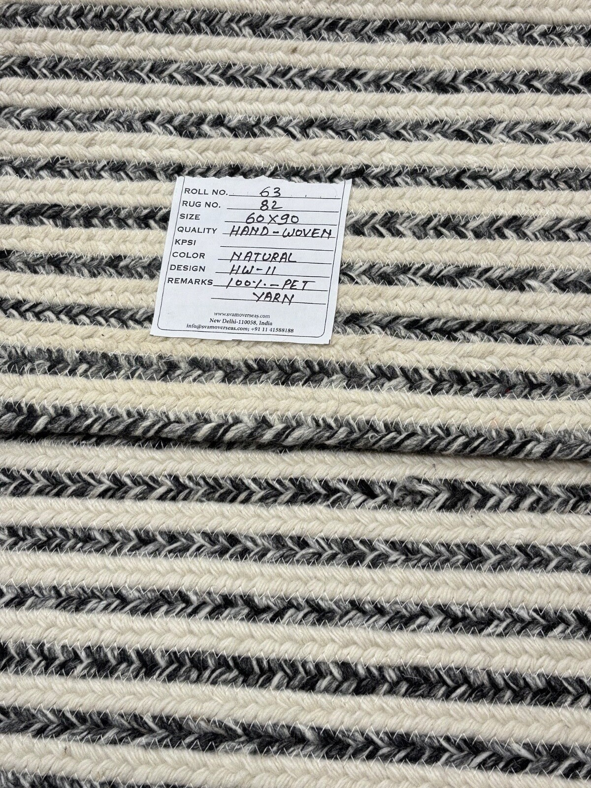 Ročno tkana preproga 60x90 cm s črtastim vzorcem, za zunanjo uporabo, za notranjo uporabo, iz preje iz PET, moderna, HW11