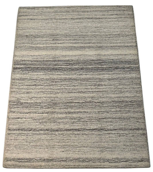 Grau Teppich 100% Wolle Beige 160X230 cm Handarbeit Handgetuftet T866