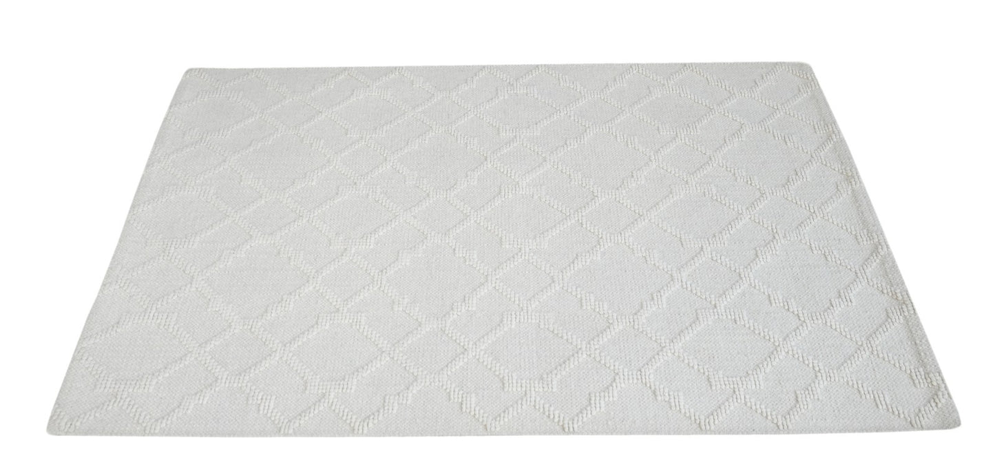Bunter Wollteppich 120x180 cm Handgefertigt Modern Teppich sh276