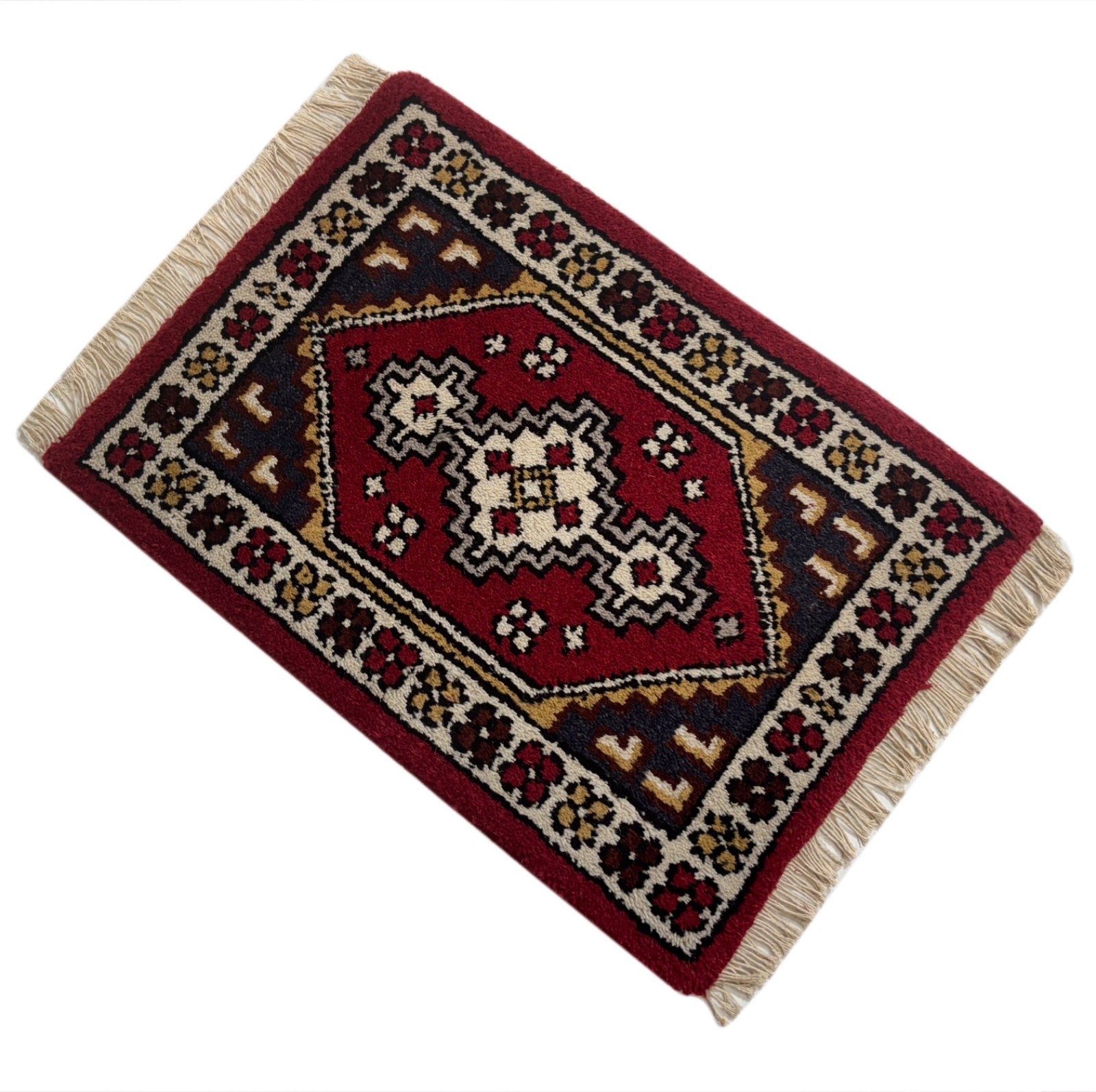 Brücke 40X60 CM Handgeknüpft Automatten Teppich Fußmatten 100% Wolle Blau P47