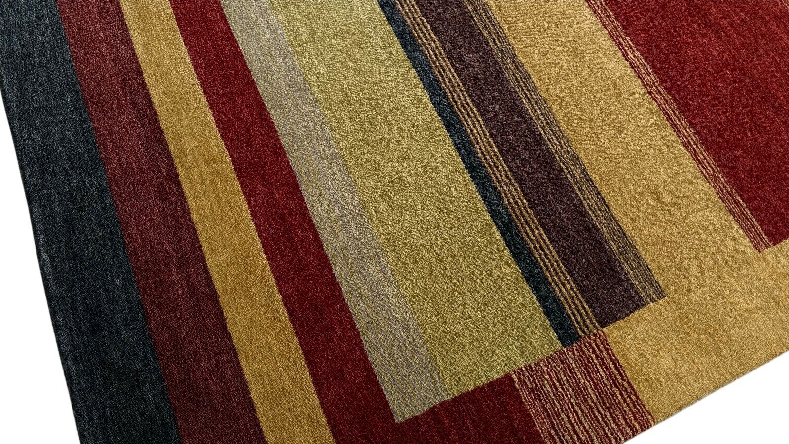 Teppich 100% Wolle 170x240 cm rot Beige Handgewebt Gabbeh Orientteppich BR10