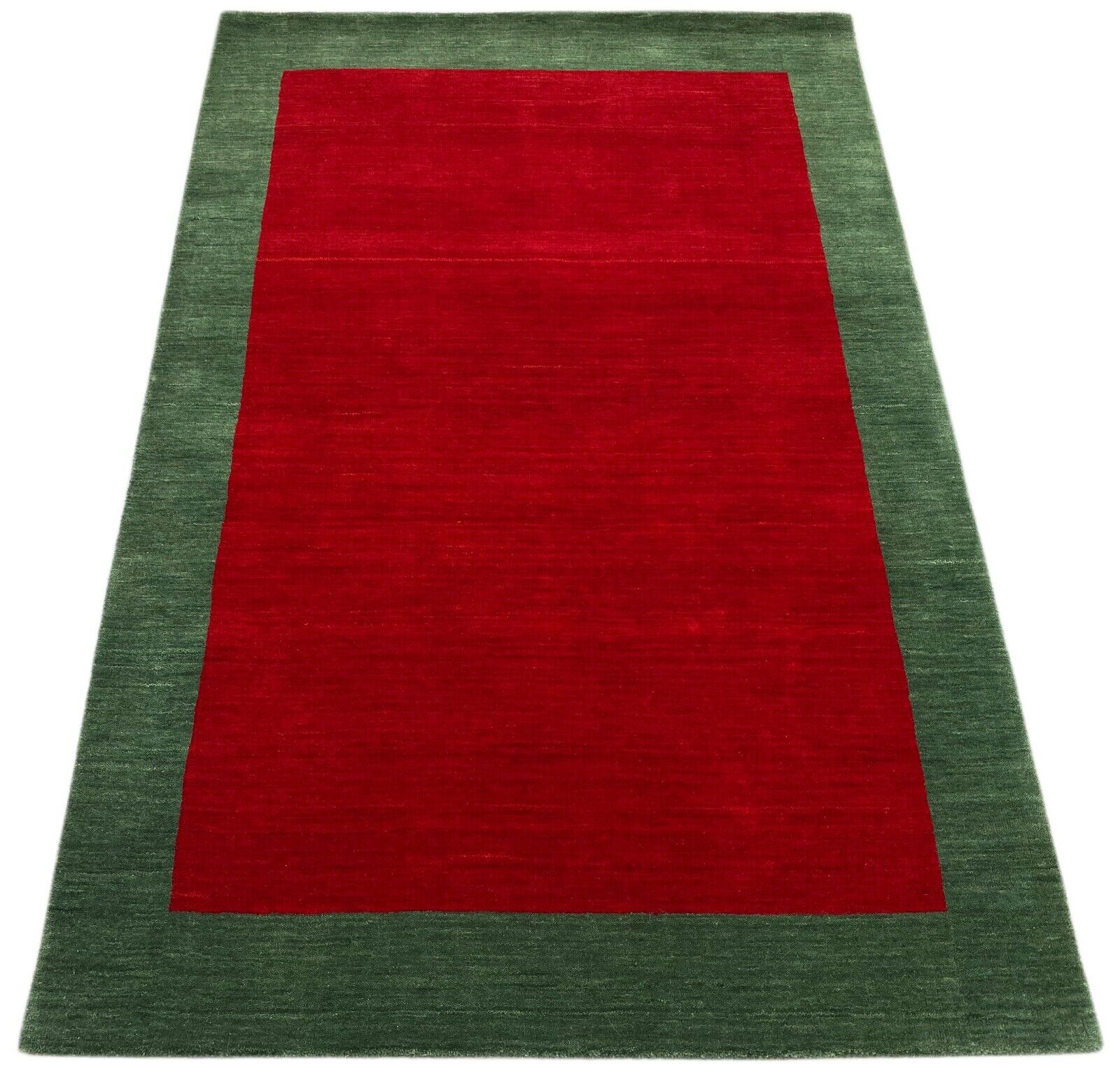 Rot Grün Teppich 100% Wolle Gabbeh 120x180 cm Handgewebt Home Deko WR154