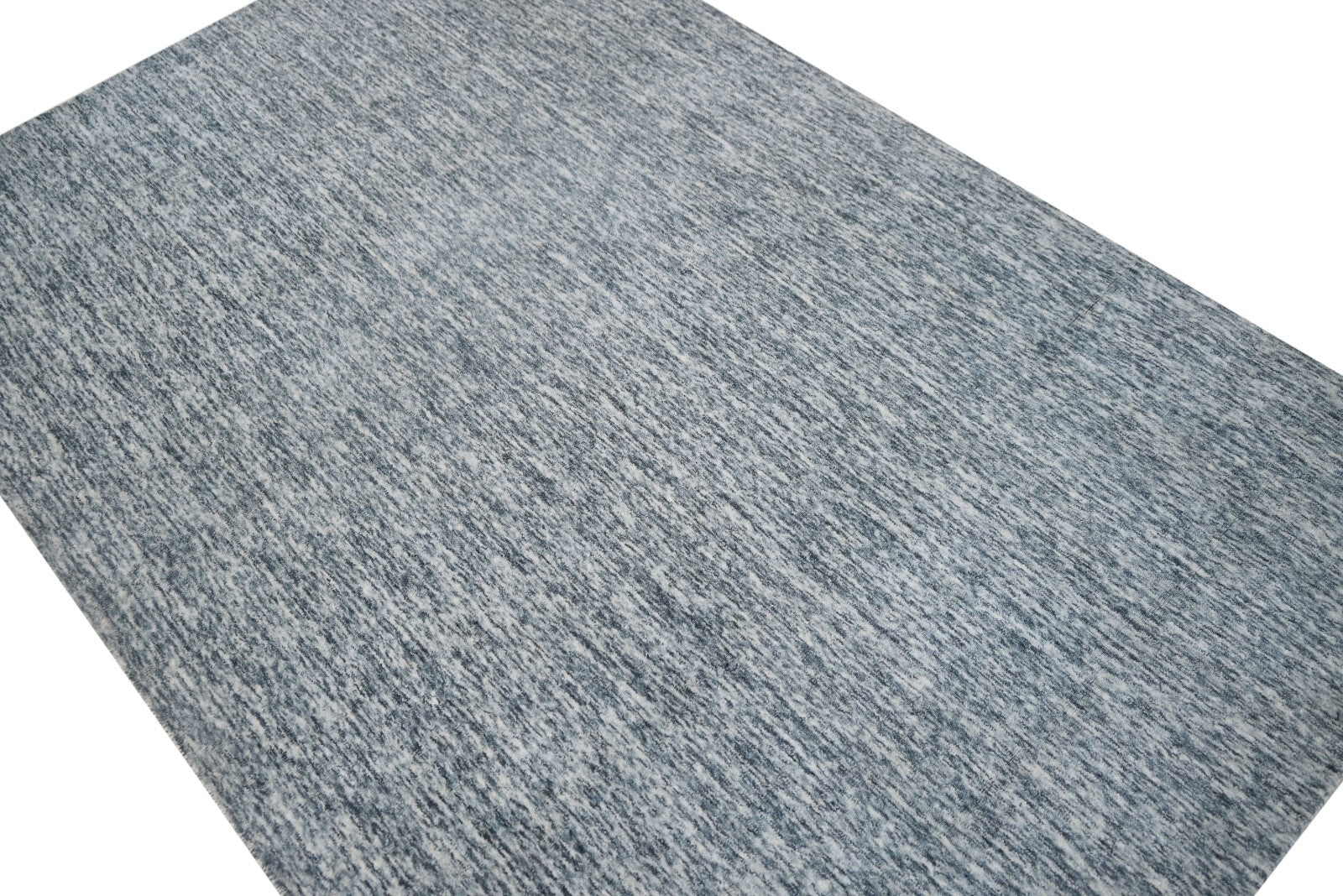 Handgewebter Teppich 120x180 Silber Glanzoptik Wolle Wohnzimmer SH180