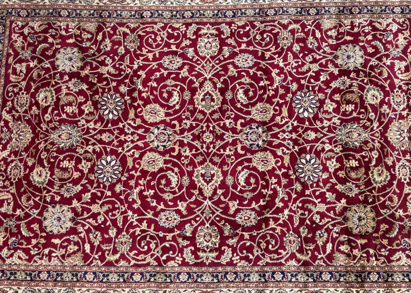 Orientteppich Kashmir Design 150x210 cm Viskose Seidenglanz Rot Beige M72R