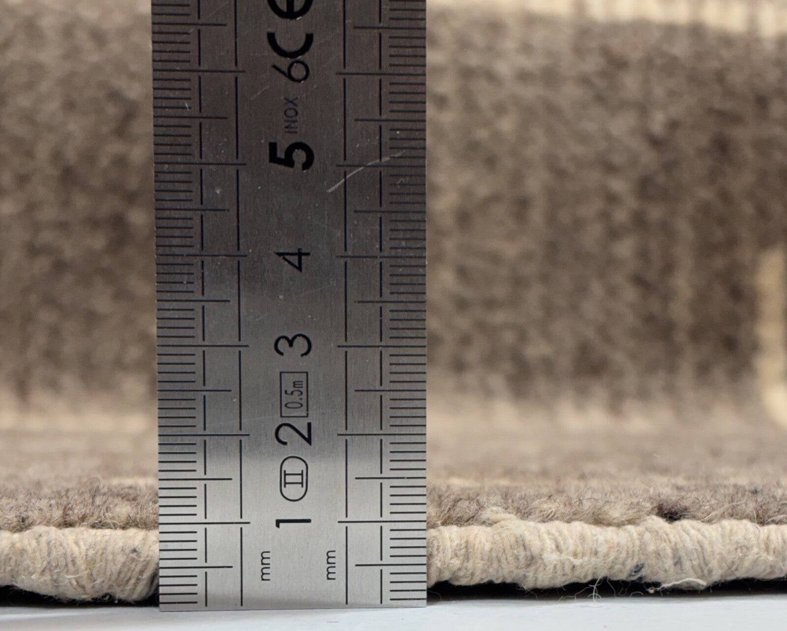 Teppich 60x90cm Handgeknüpft 100% Wolle Naturbraun Beige Handgefertigt D528