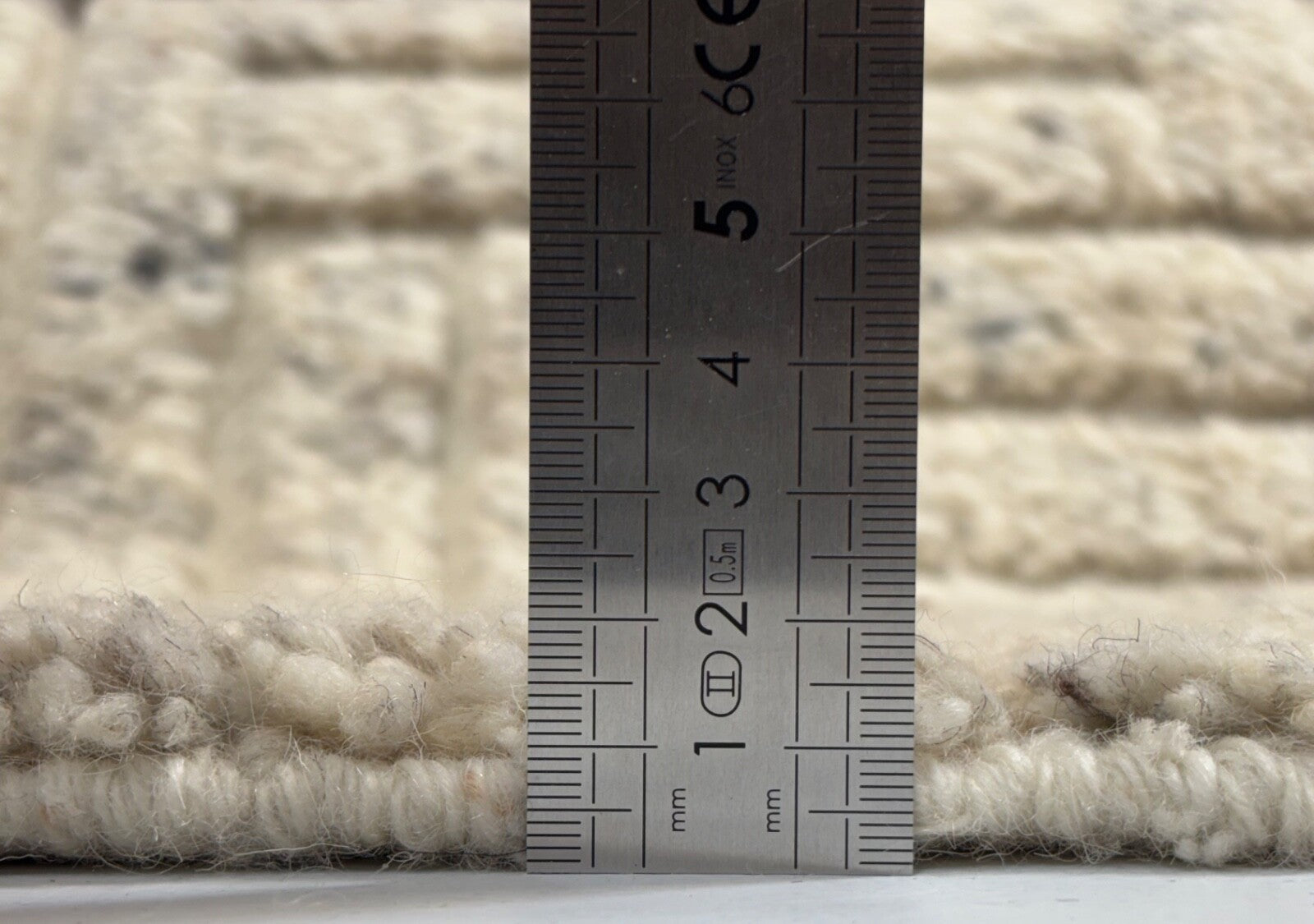 Handgeknüpfter 100% Wollteppich 60x90 Modern Design Teppich Natur Beige D794