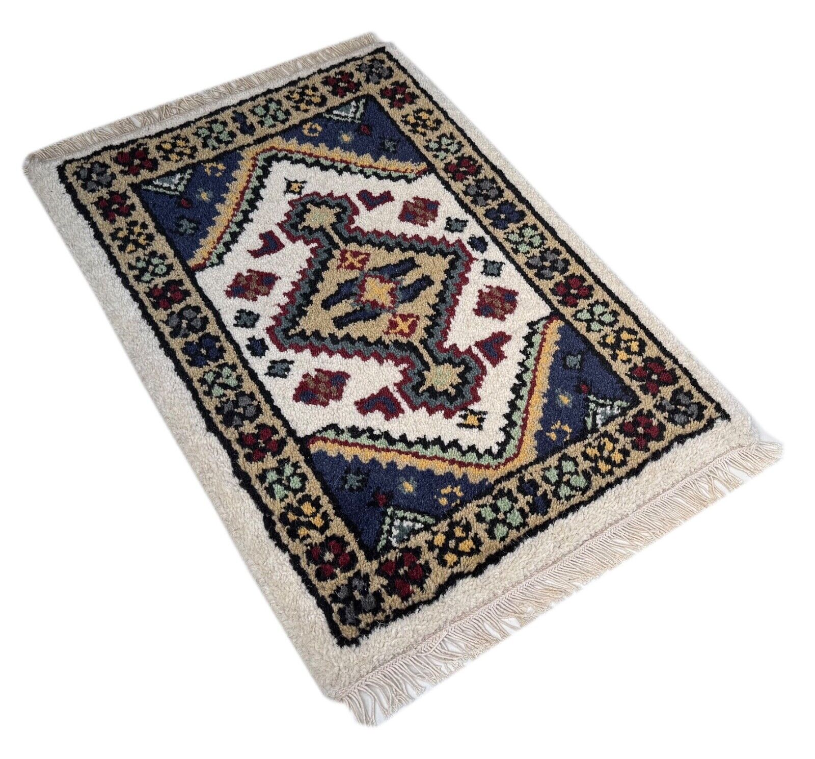 Edler Brücke Teppich 40x60 cm Handgeknüpfter Wollteppich 100% Schurwolle PH43