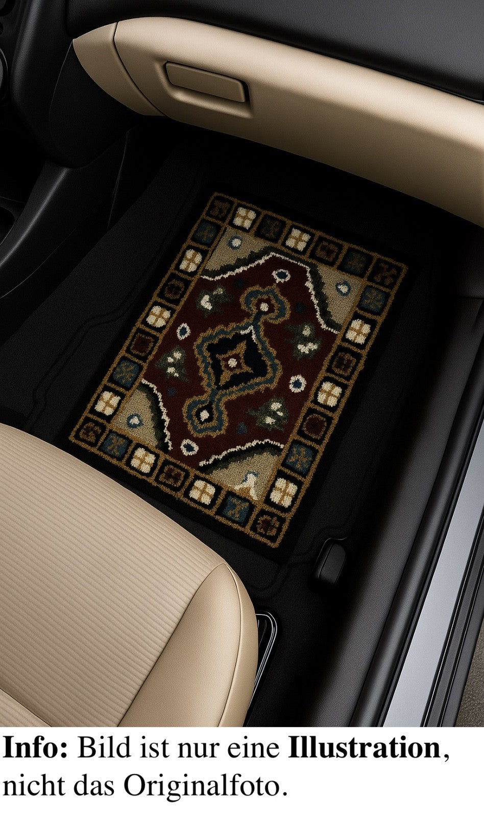 Wollteppich 40x60 Rot Beige Oriental Handgemacht TĂĽrvorleger Fussmatte HT370R