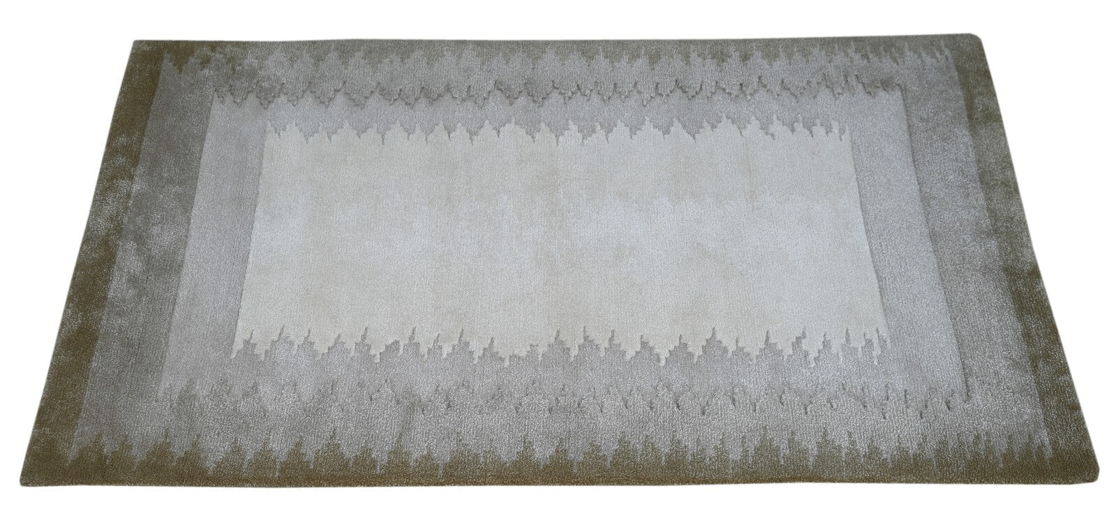 Modernes Handgeknüpfter Wolle 170x240 Vintage Creme Wohnzimmer Teppich SH148