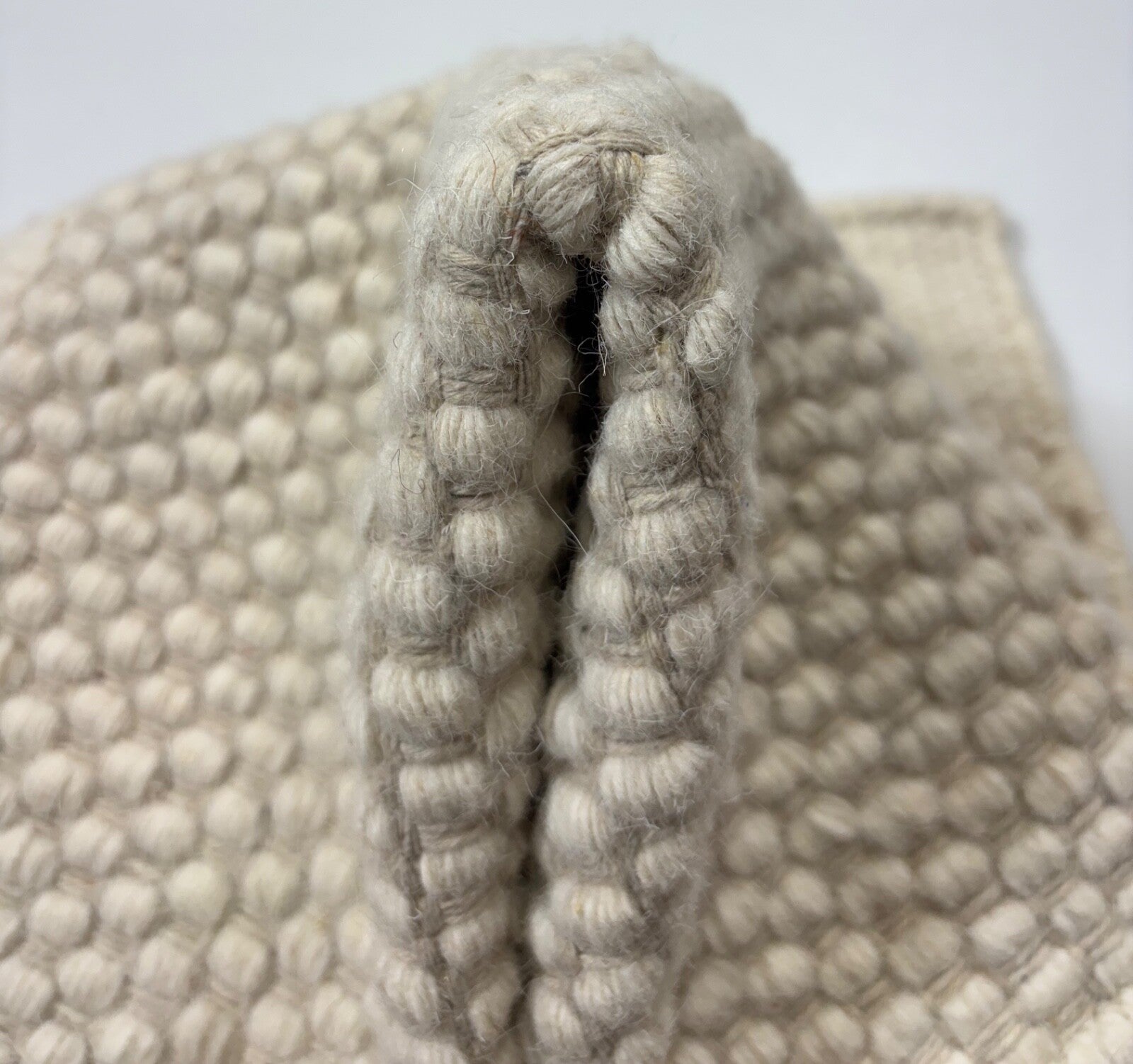 Kilim Dhurry Teppich 60x90cm Handgefertigt 100% Wolle Naturweiß D104