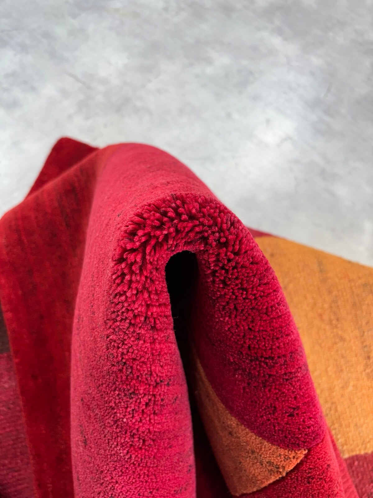 Indonepal Wollteppich 170x240cm Handgeknüpft Naturfarbe Rot Gelb ST09