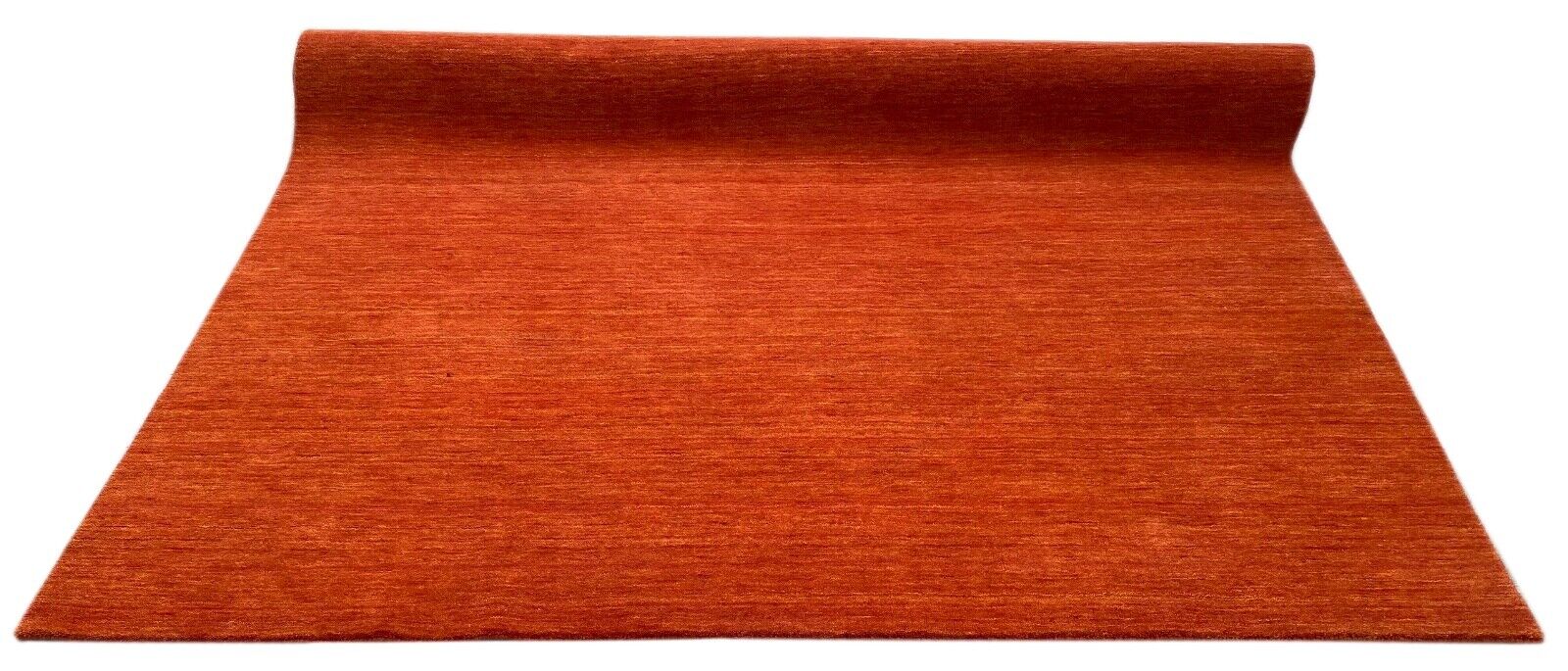 Terrakotta Teppich 100% Wolle Handgewebt Orange Orientteppich U1