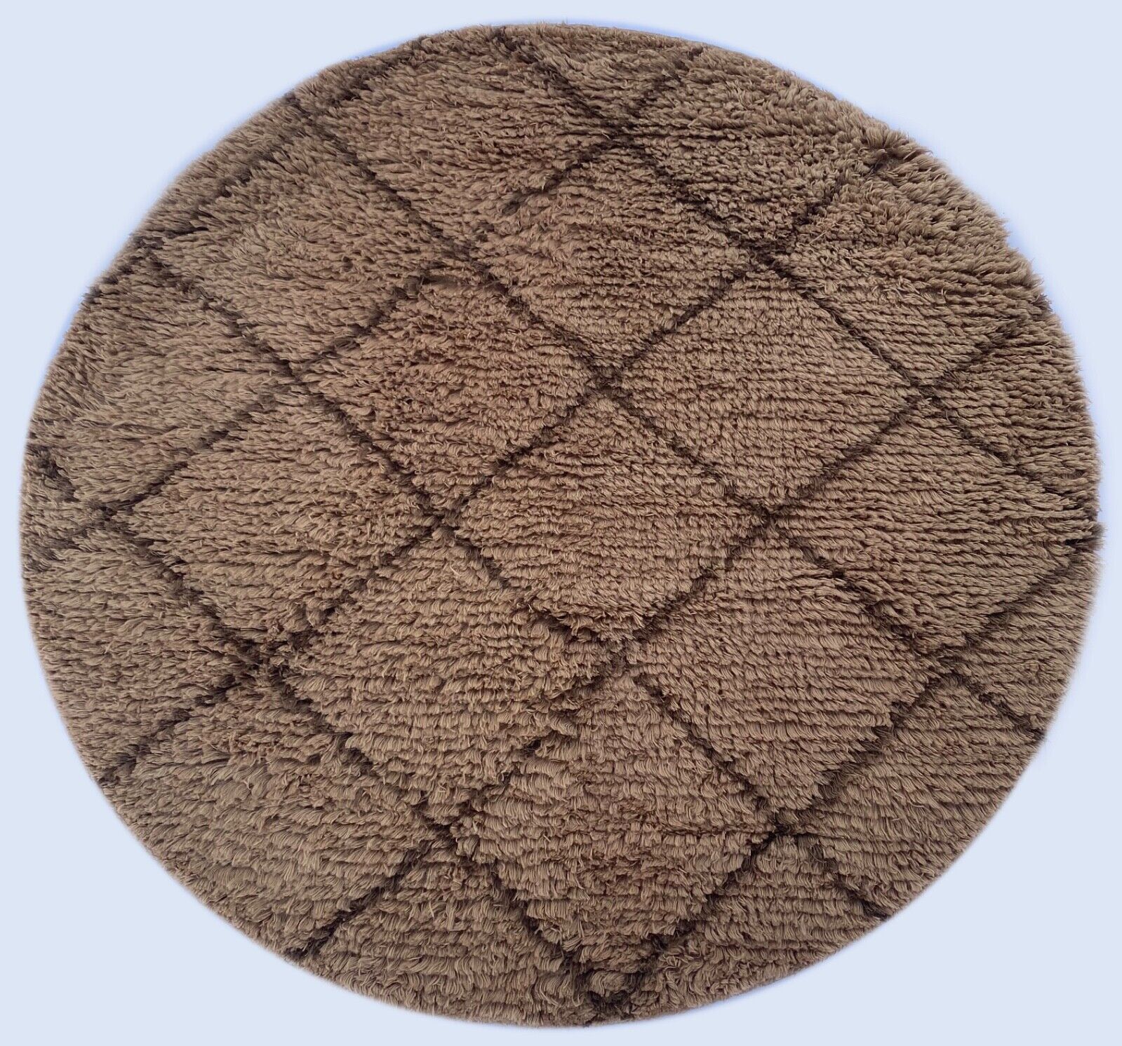Teppich Morocco Berber Shaggy 100% Wolle Braun Handgefertigter BM1