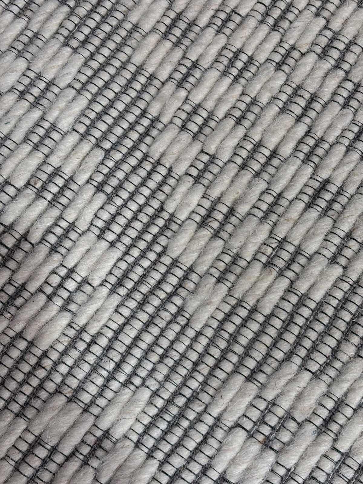 Handgefertigte Kilim Dhurry Teppich 160x240 cm Beige Grau 100% Wolle St67