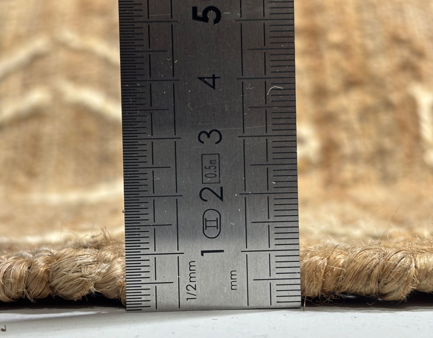 Jute Teppich 60x90 cm – Natur & Ethno Stil mit handgewebtem Muster D529