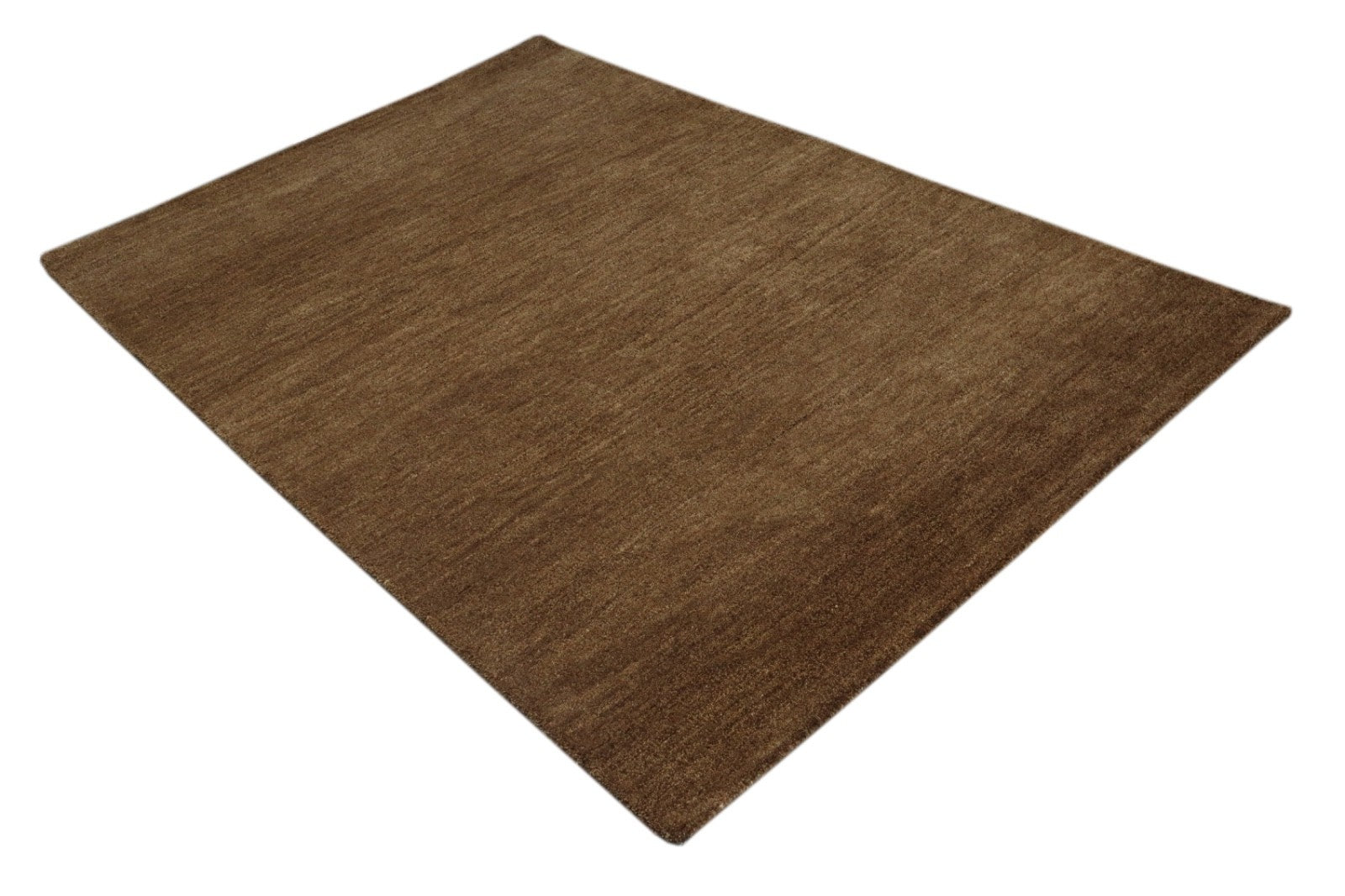 Gabbeh Teppich 100% Wolle Braun Uni Farbe 120x180 cm Handgemacht PL15